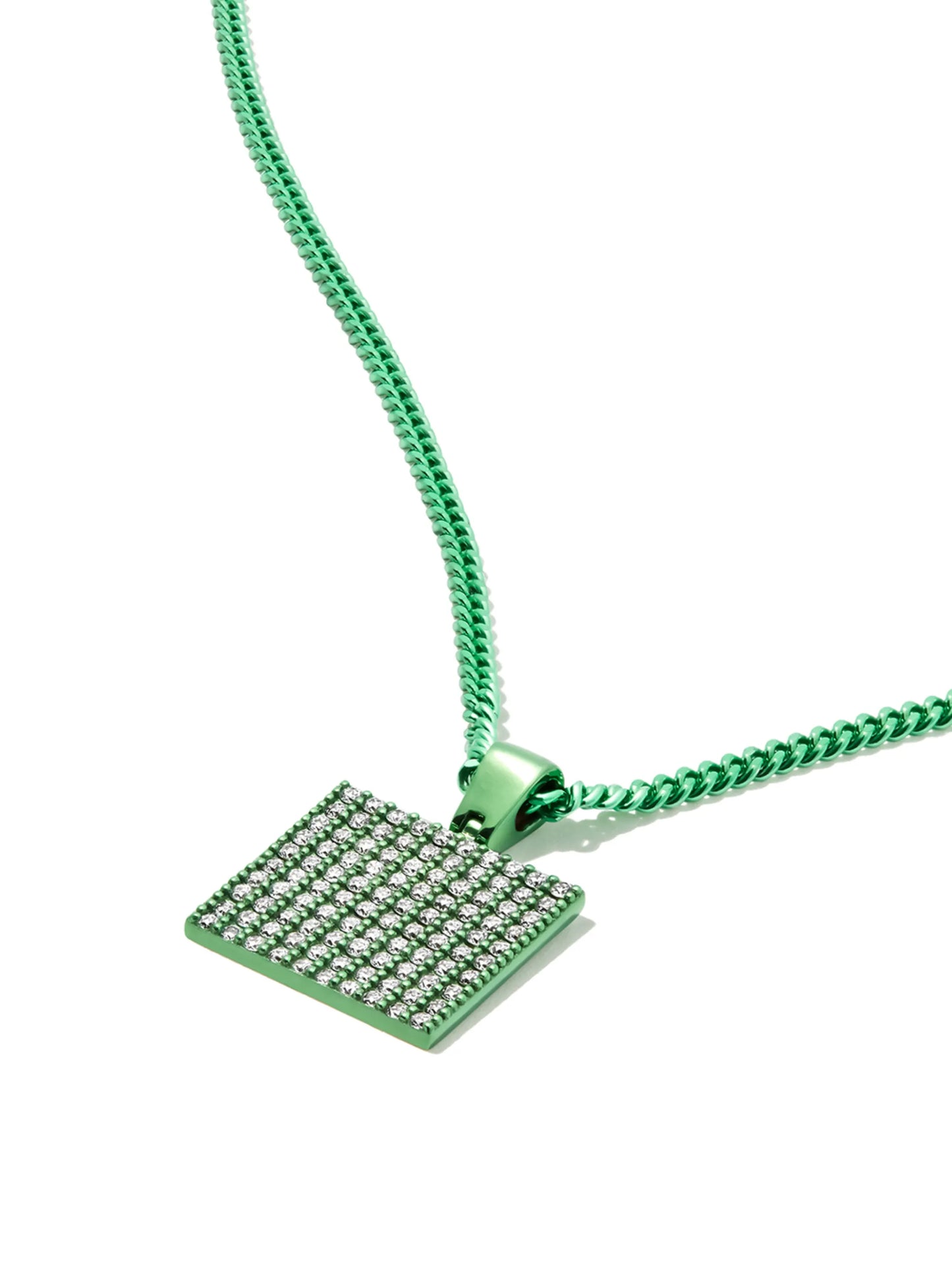18kt white gold Long Beach diamond pendant necklace