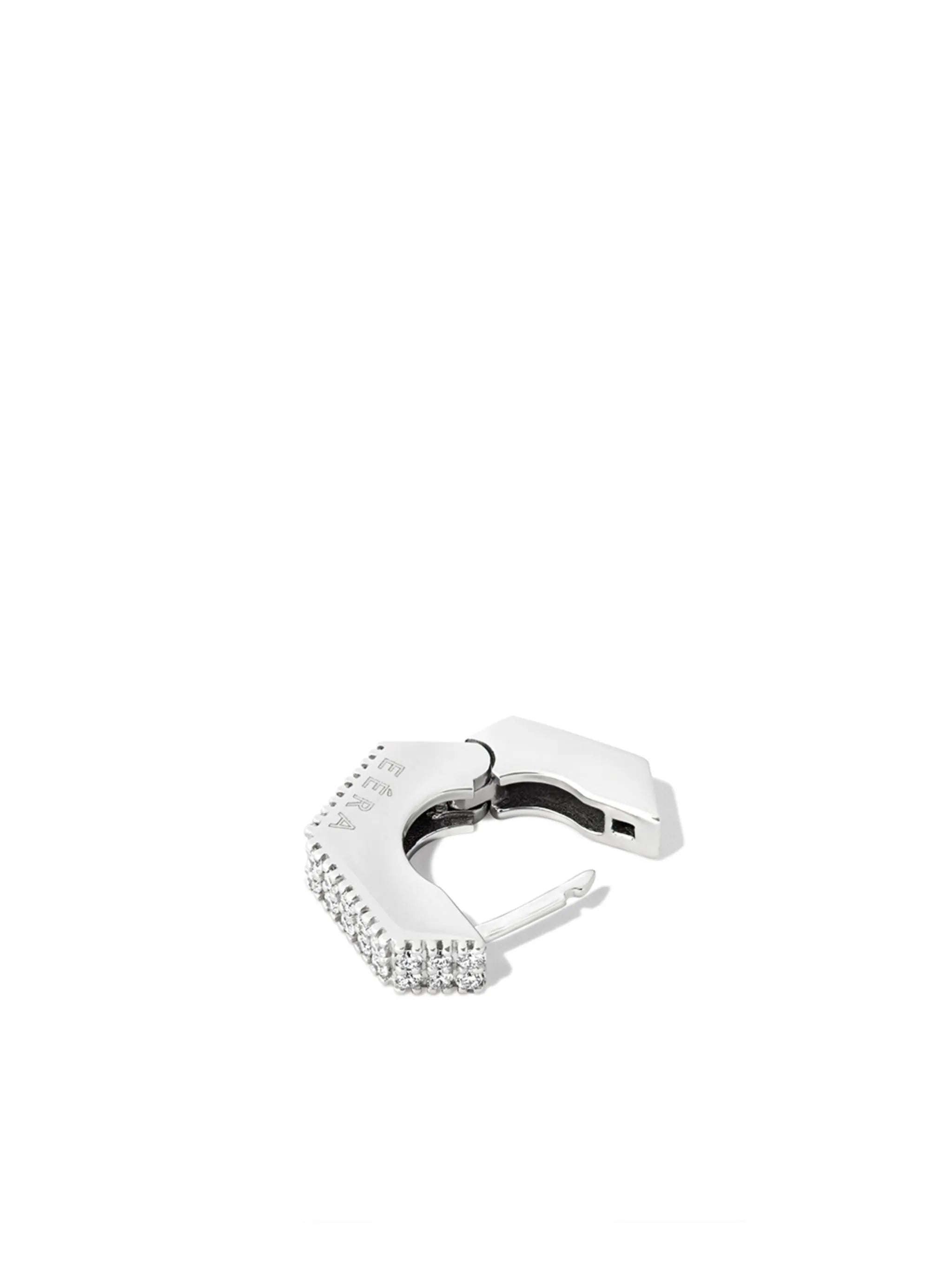 18kt white gold diamond huggie earring