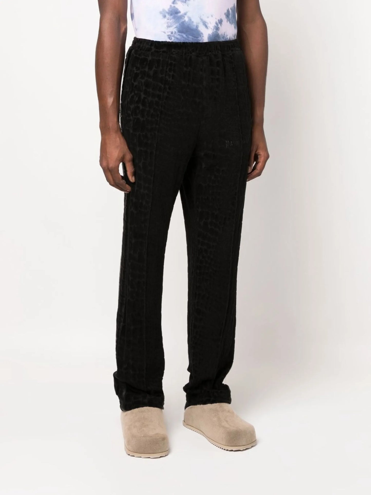 velour-effect track pants