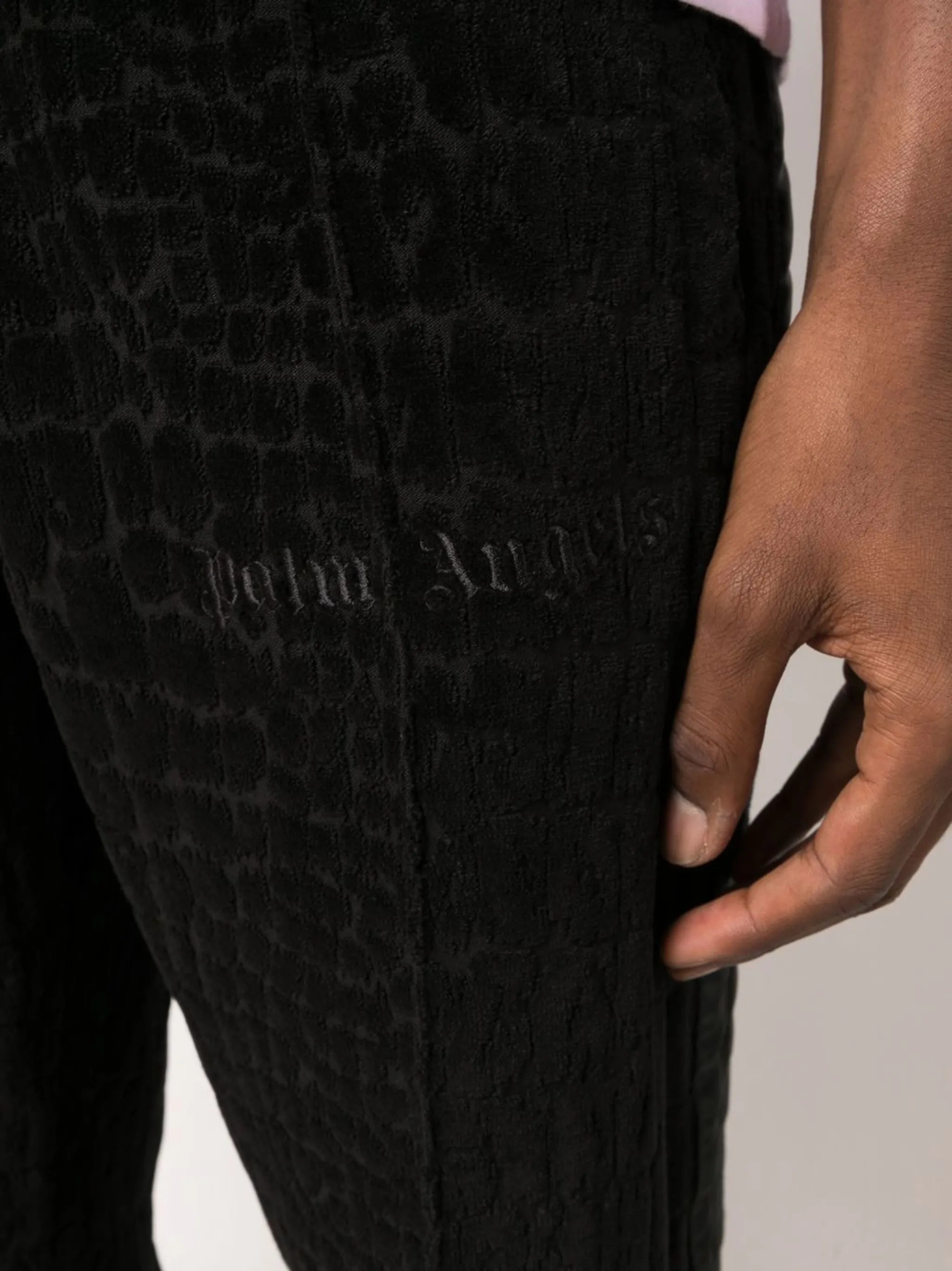 velour-effect track pants