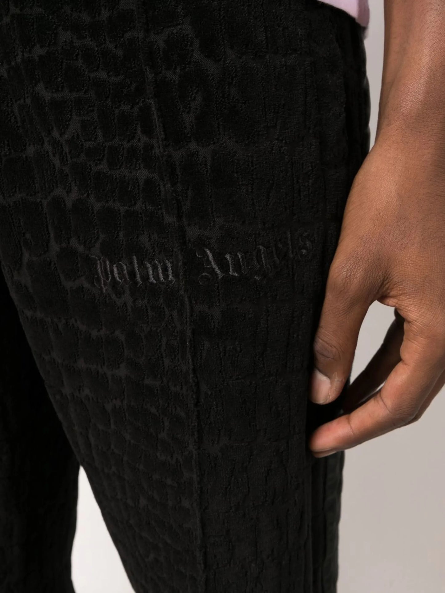 velour-effect track pants