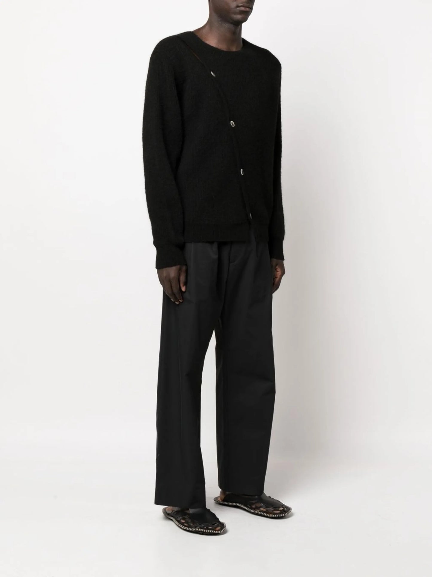 asymmetric buttoned cardigan