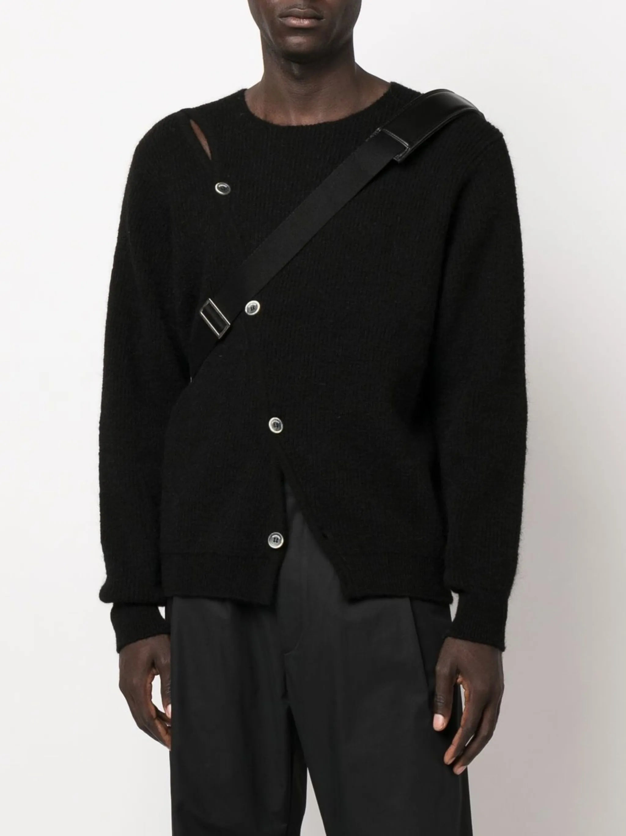 asymmetric buttoned cardigan