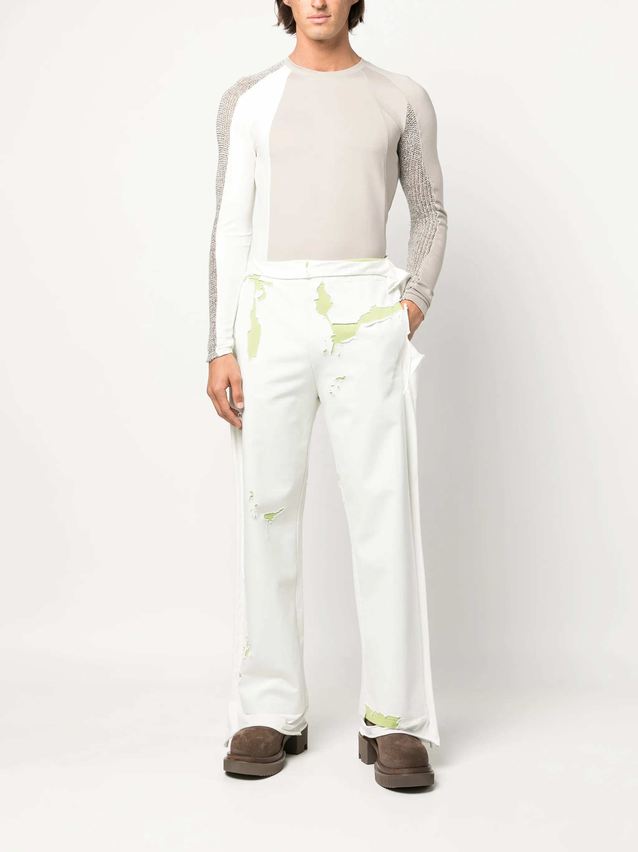 panelled-design long-sleeve T-shirt
