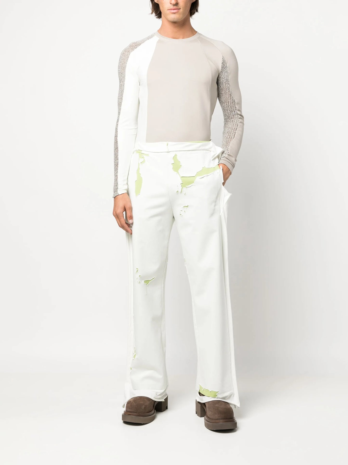 panelled-design long-sleeve T-shirt