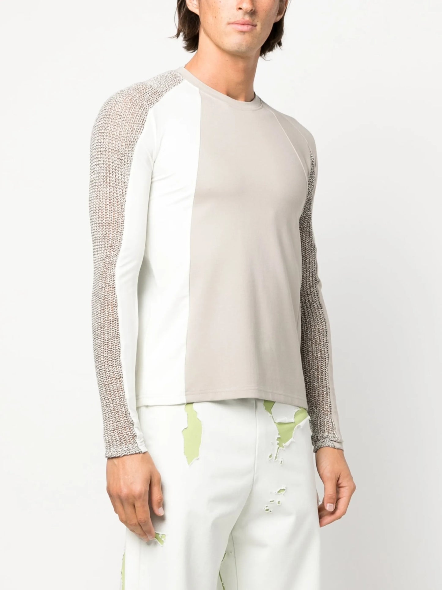 panelled-design long-sleeve T-shirt