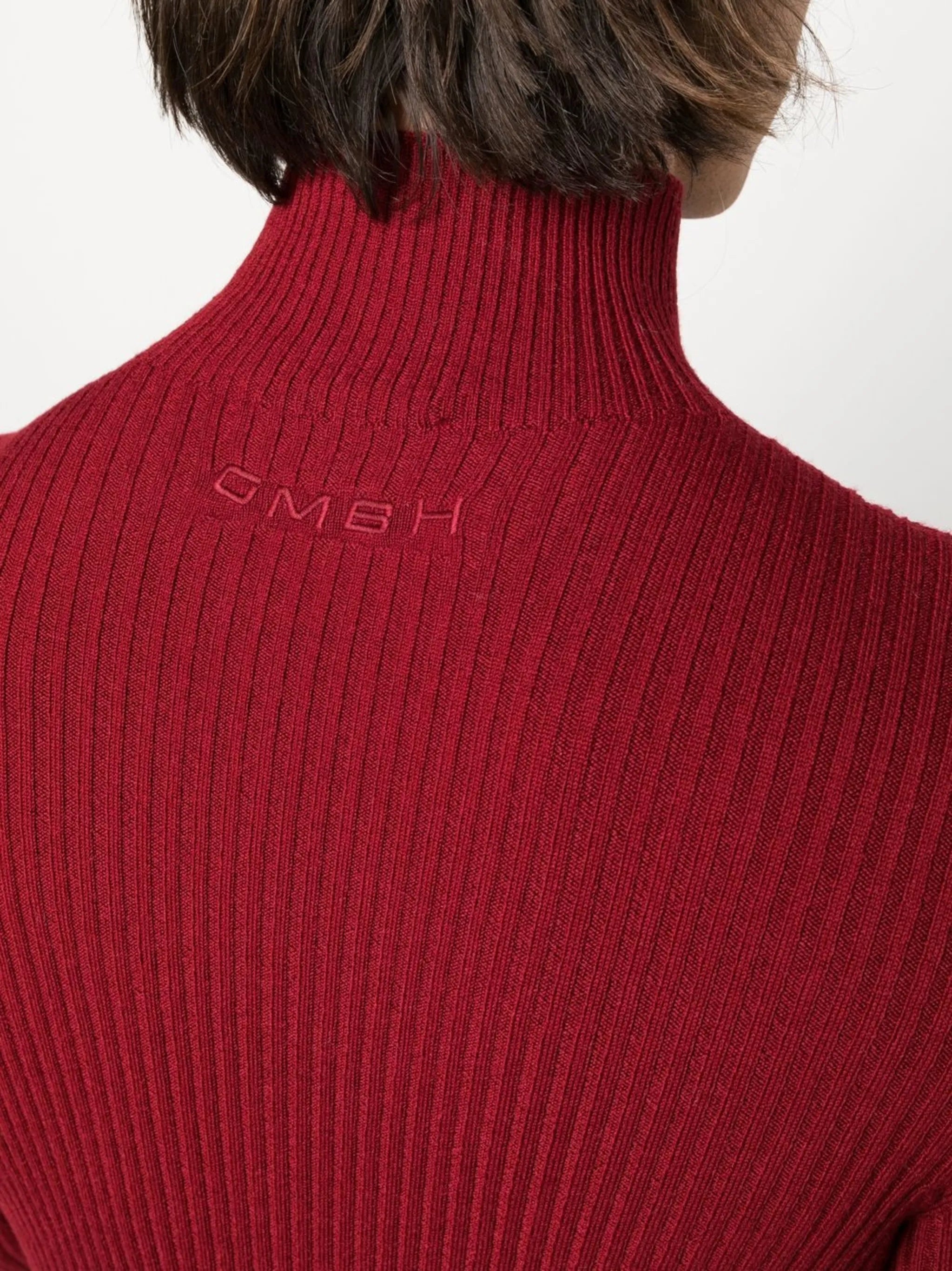 high-neck long-sleeve jumper