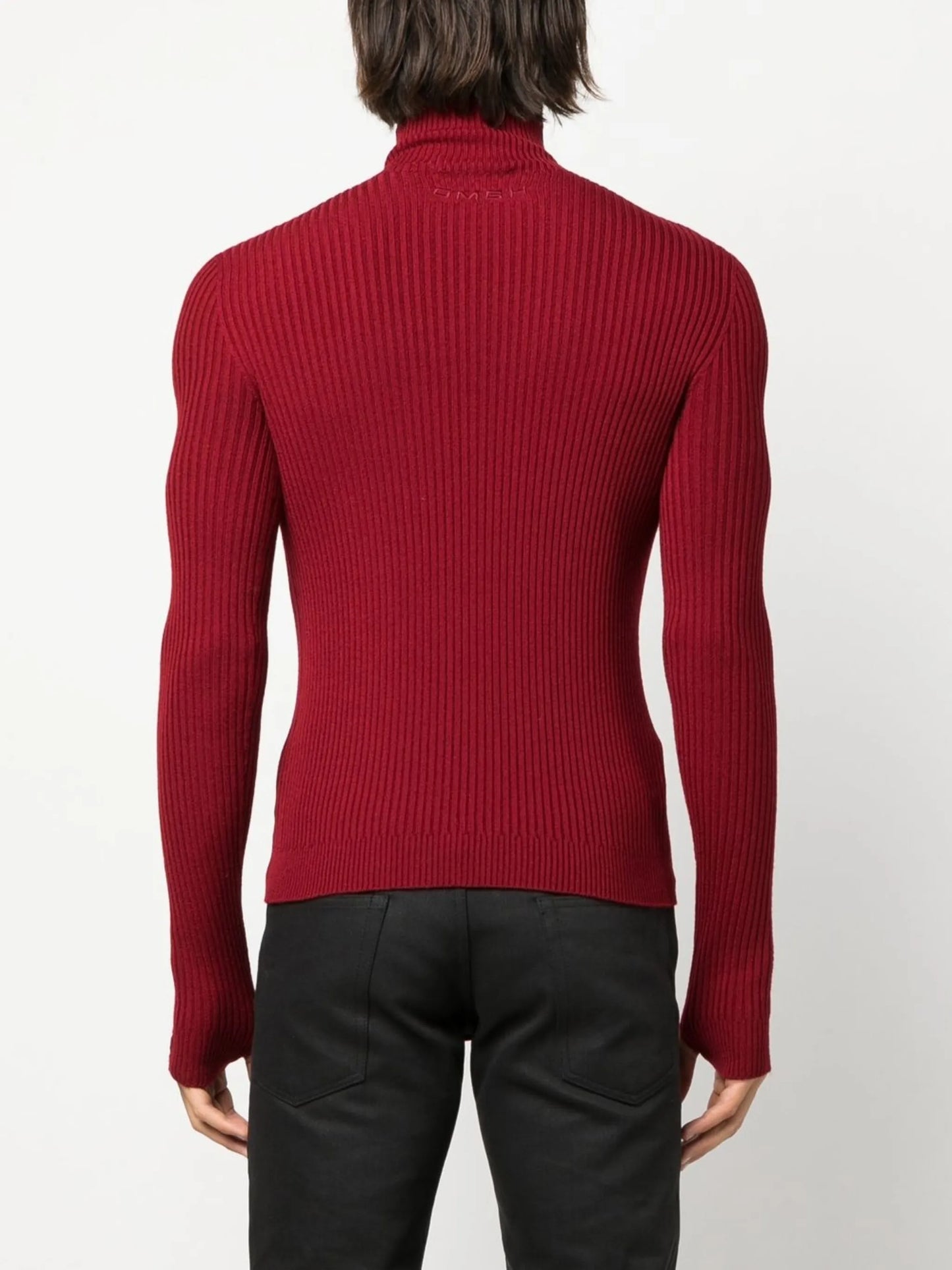 high-neck long-sleeve jumper