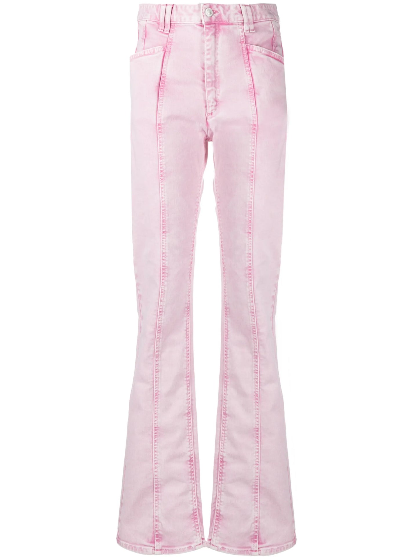 straight-leg washed denim trousers