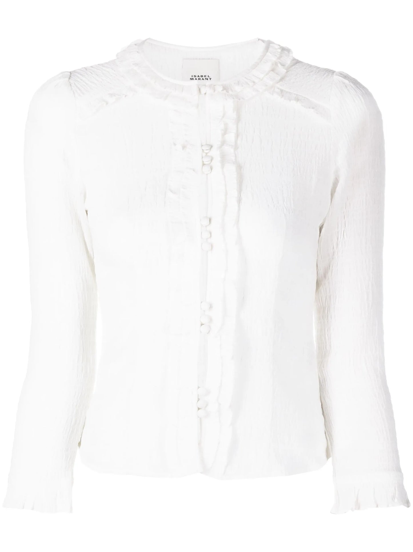 Georgia ruffled semi-sheer blouse