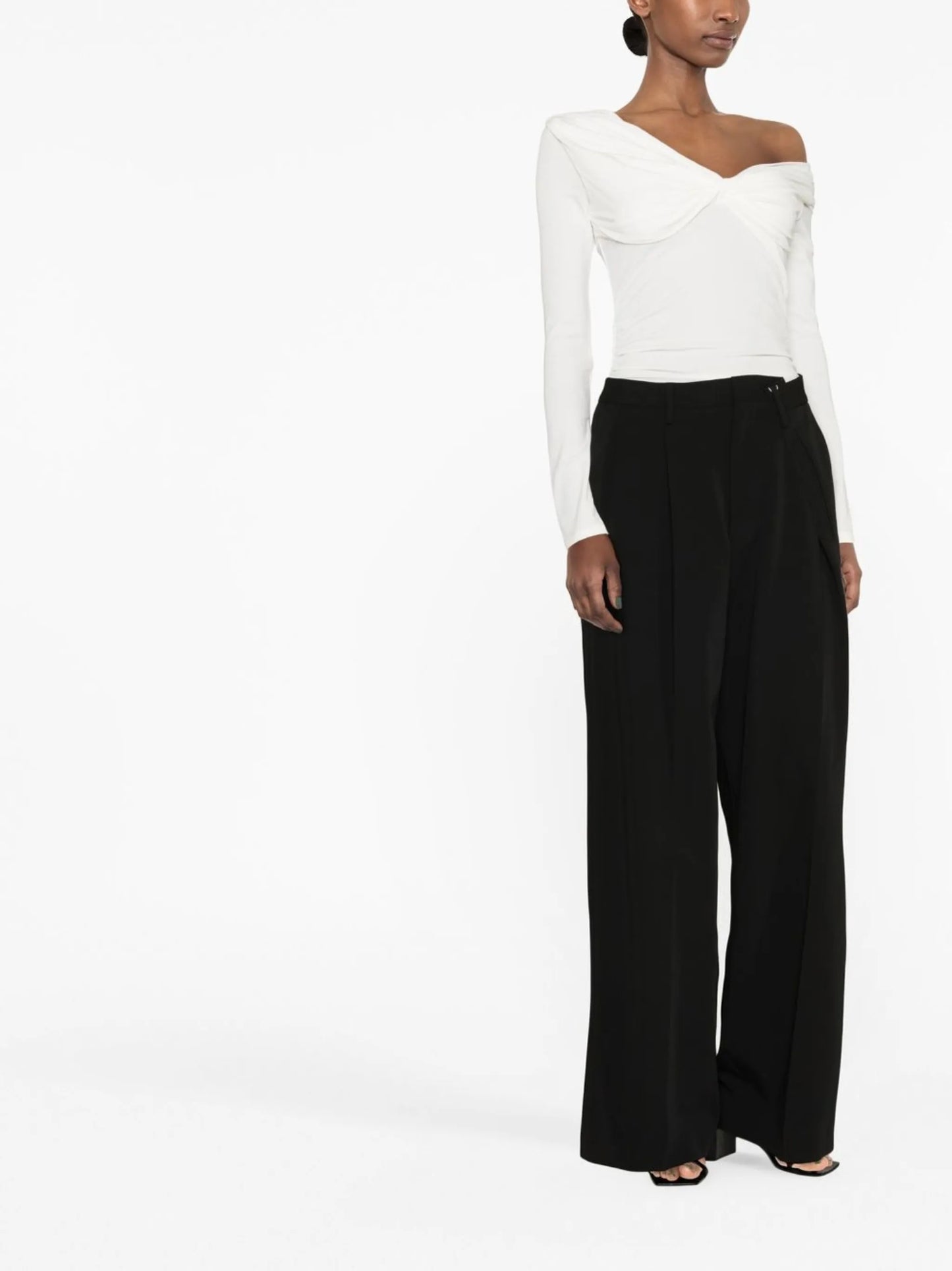 Elyse off-shoulder twist-front bodysuit