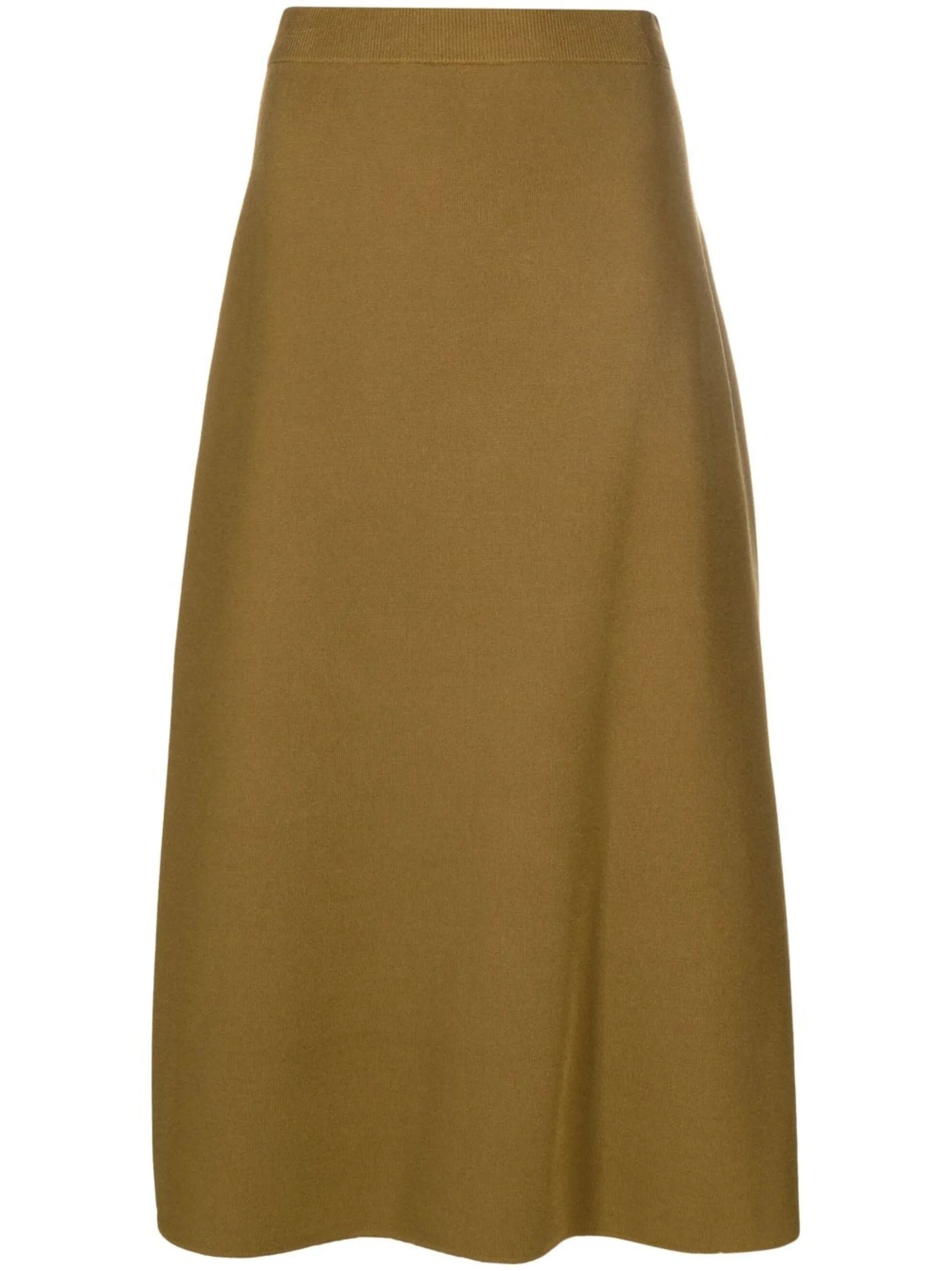 fine-ribbed midi skirt