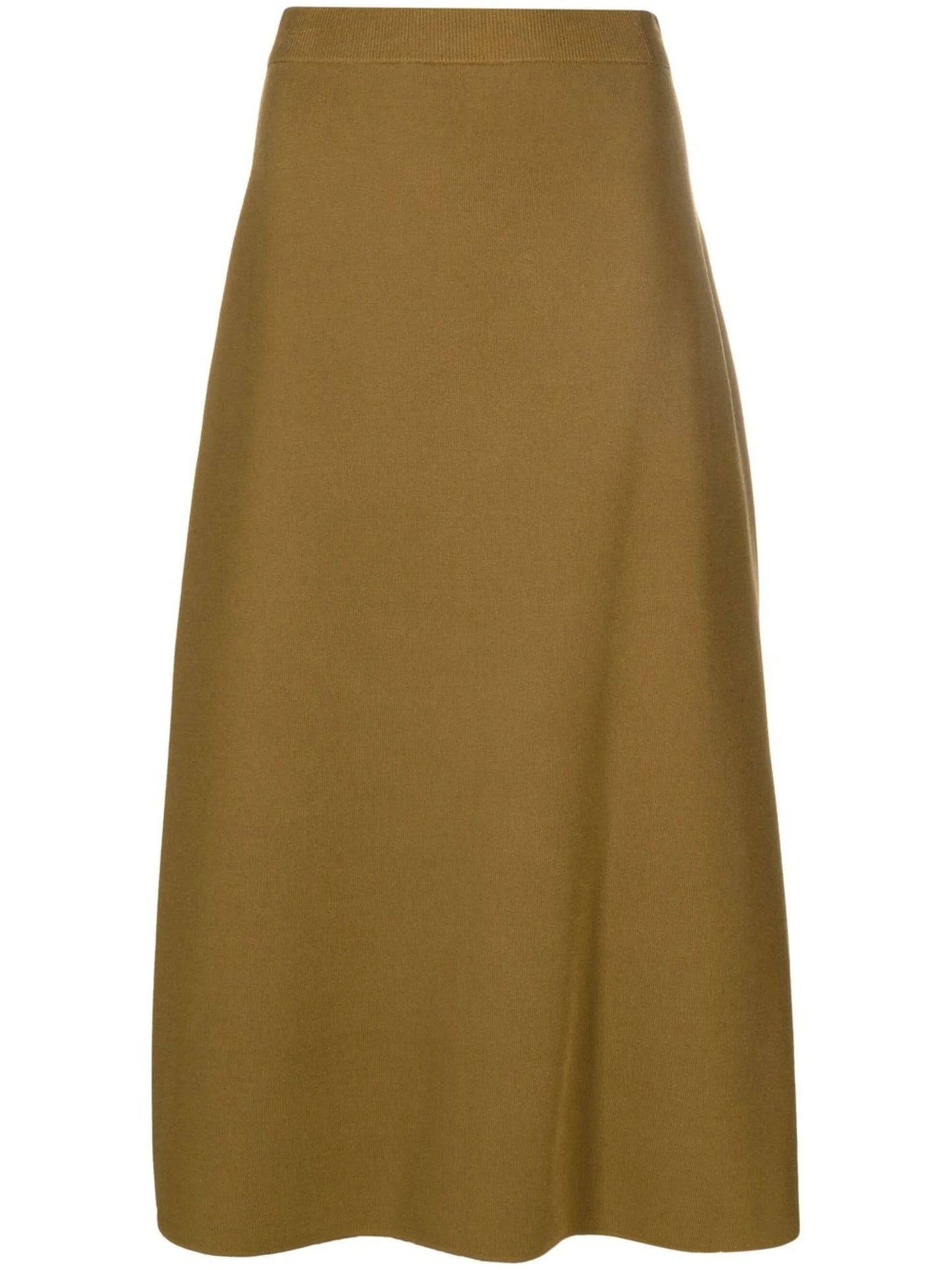fine-ribbed midi skirt