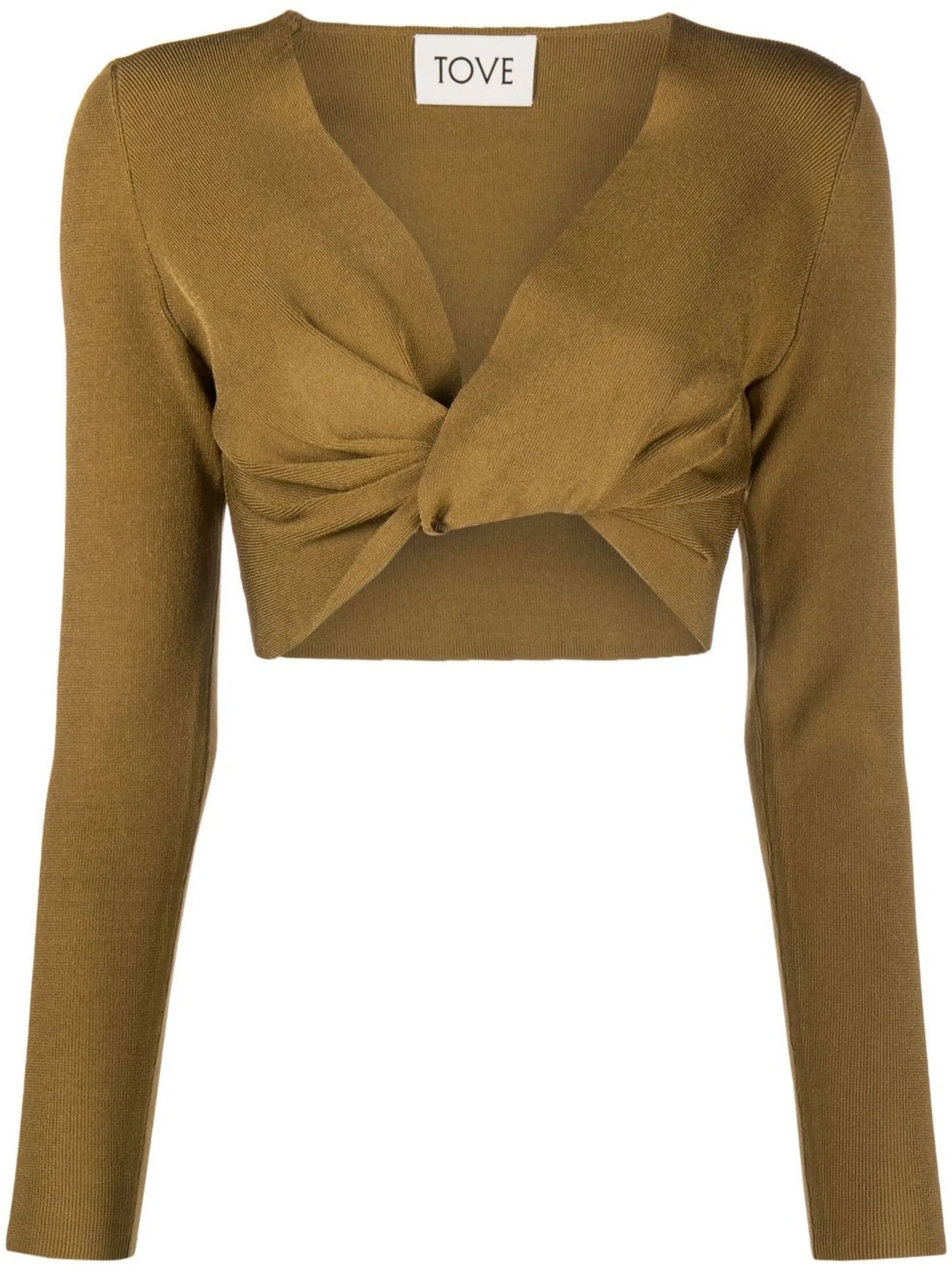 Grace twist-front crop top