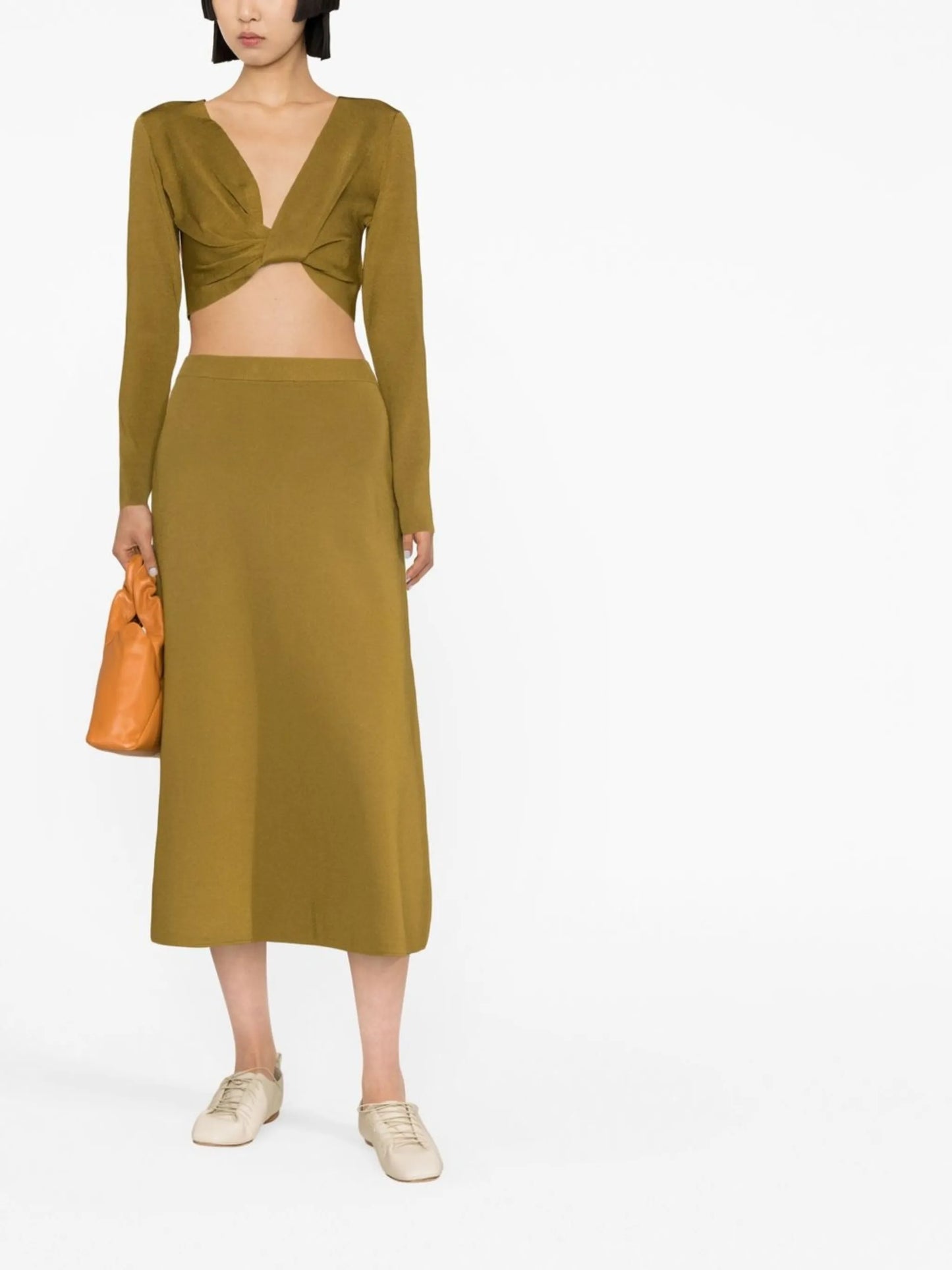 Grace twist-front crop top