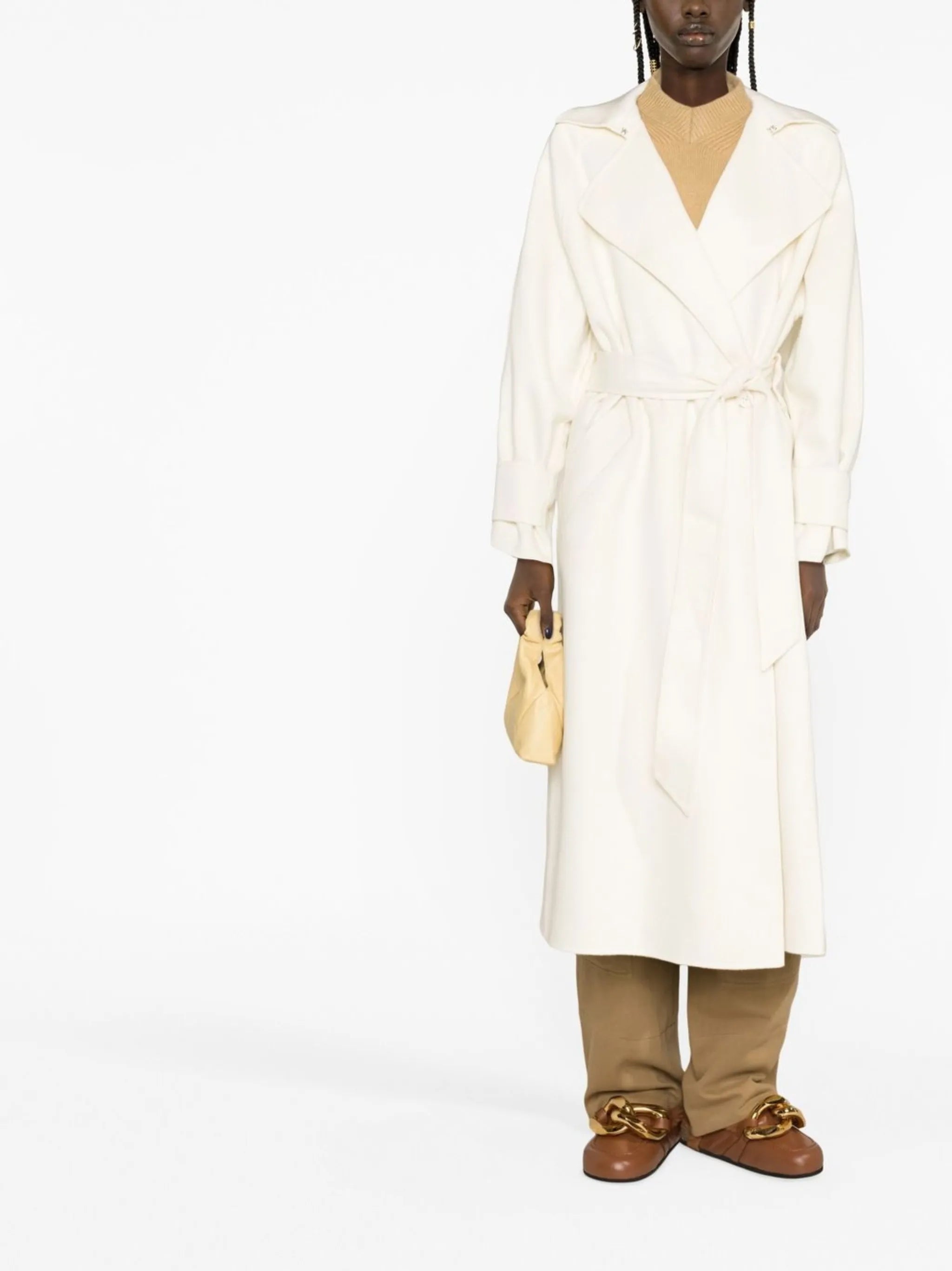 Pia belted-waist coat