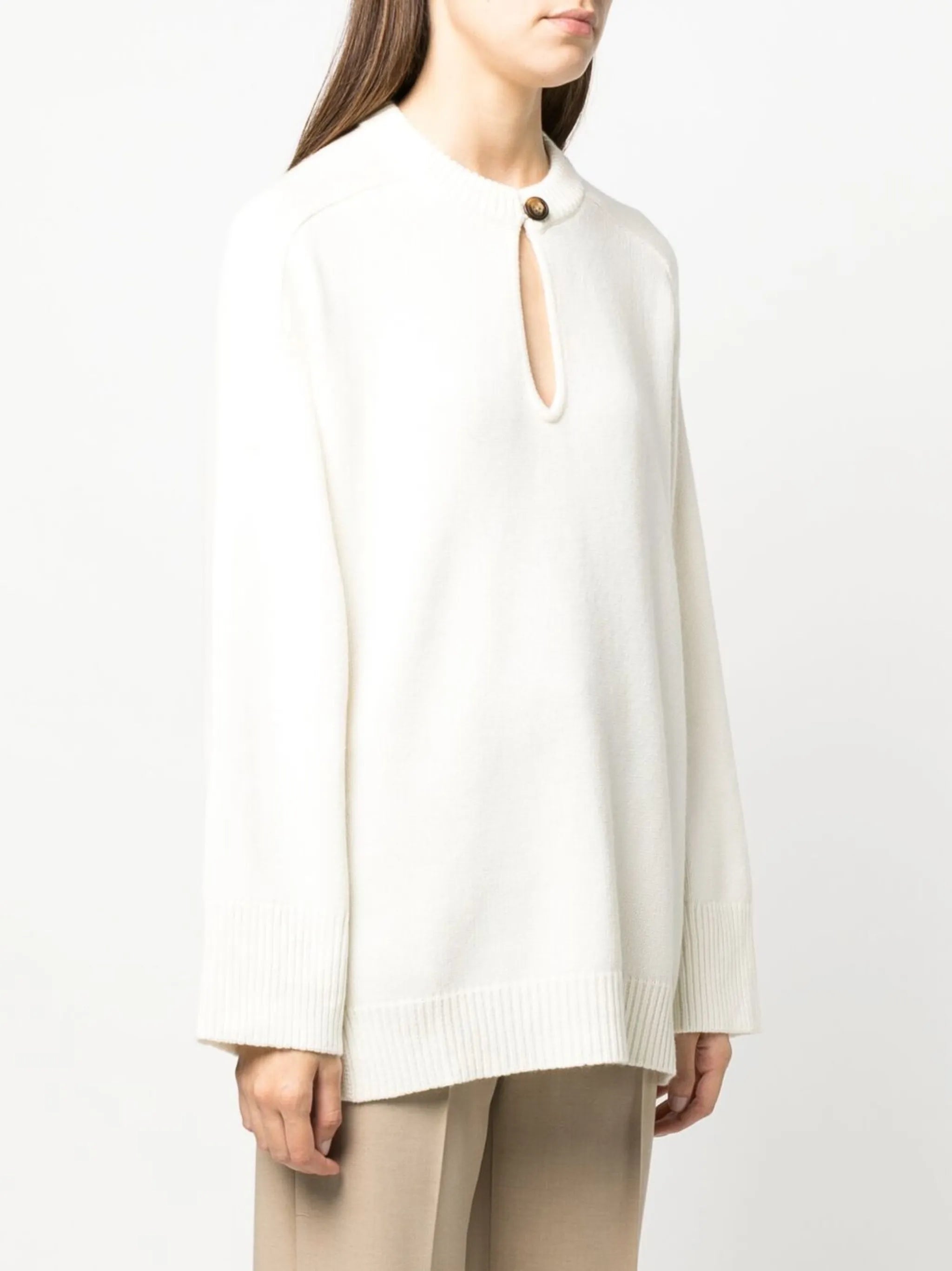 button-front long-sleeved jumper