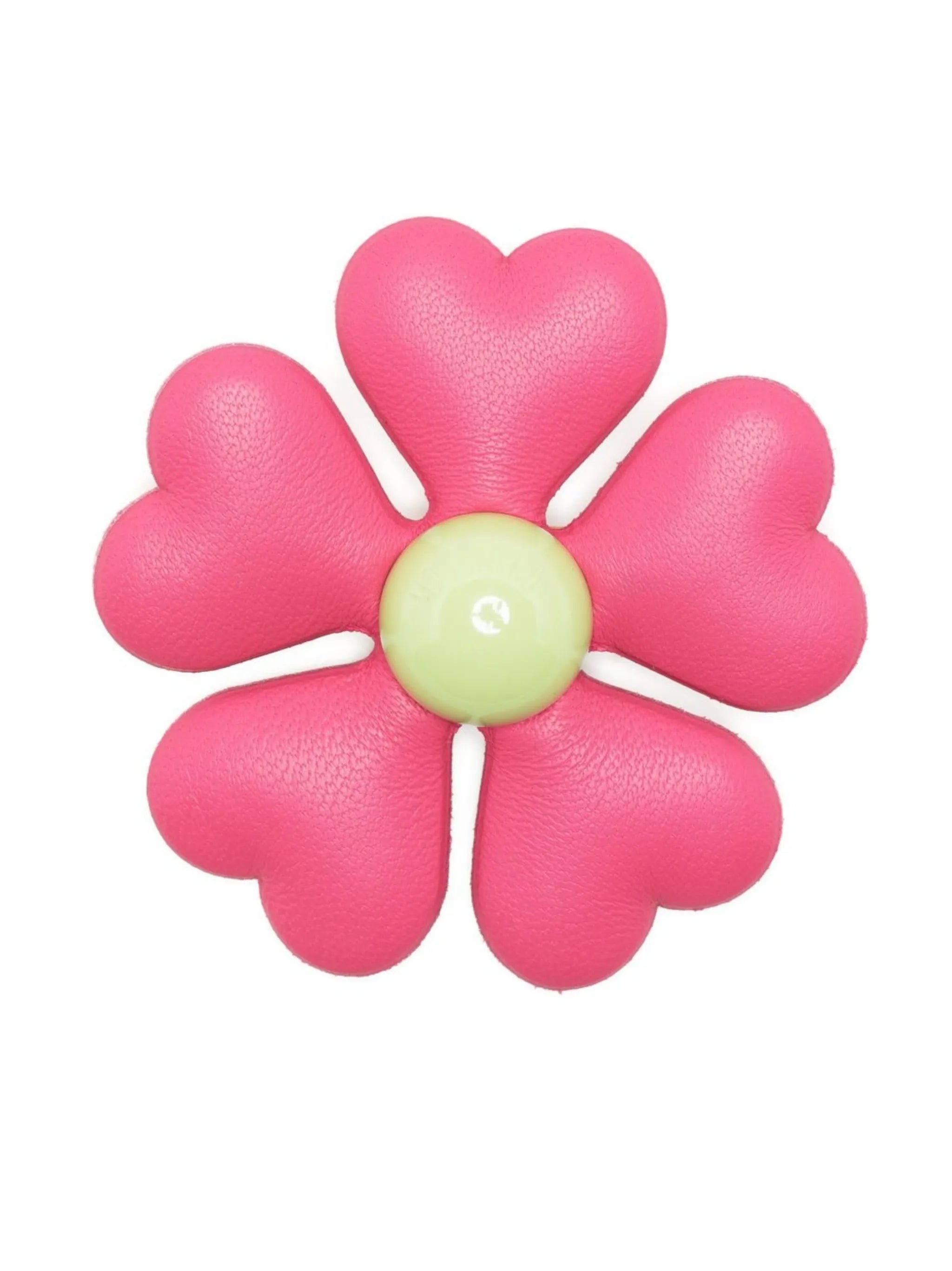leather flower brooch