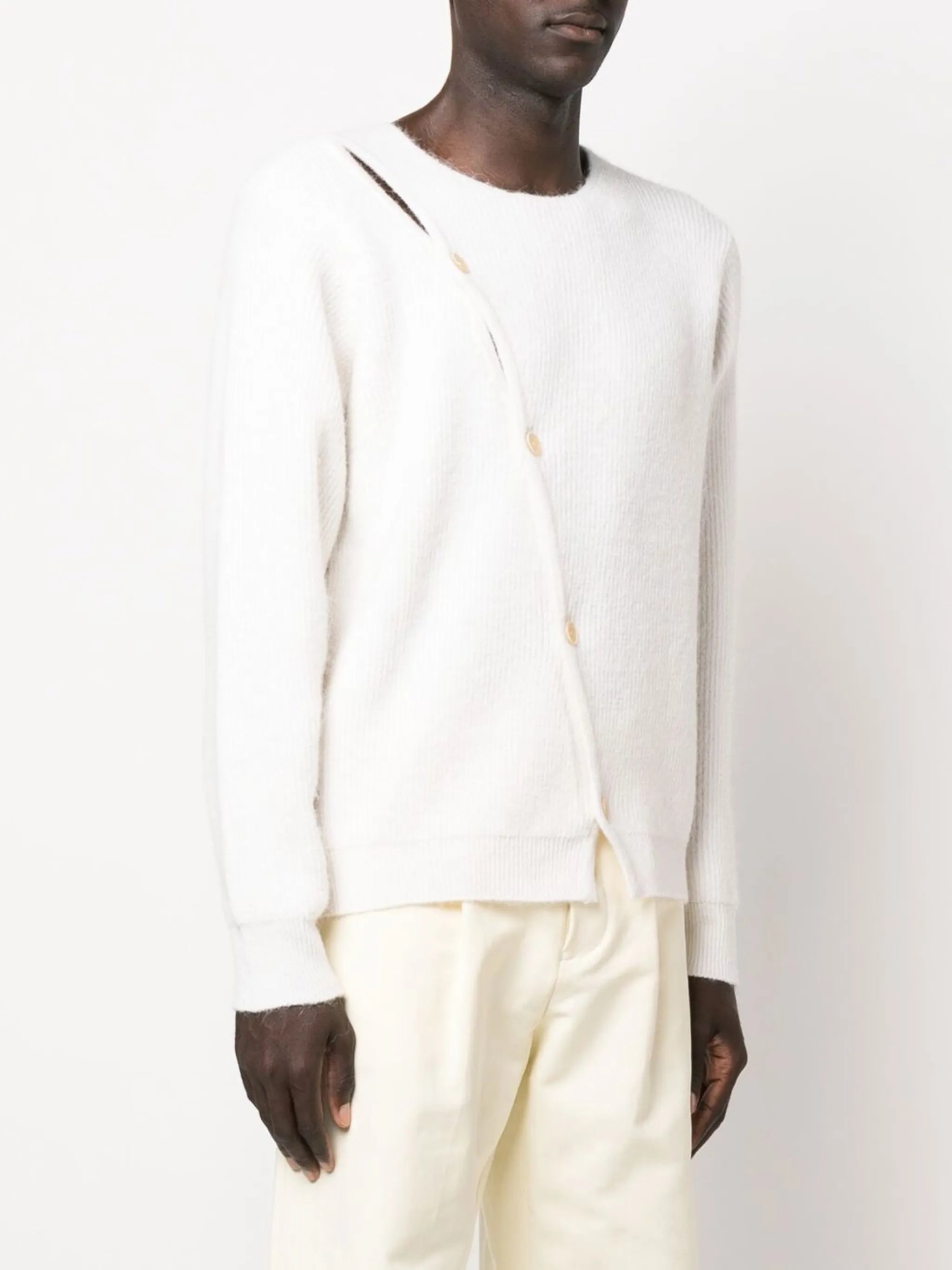 asymmetric buttoned cardigan