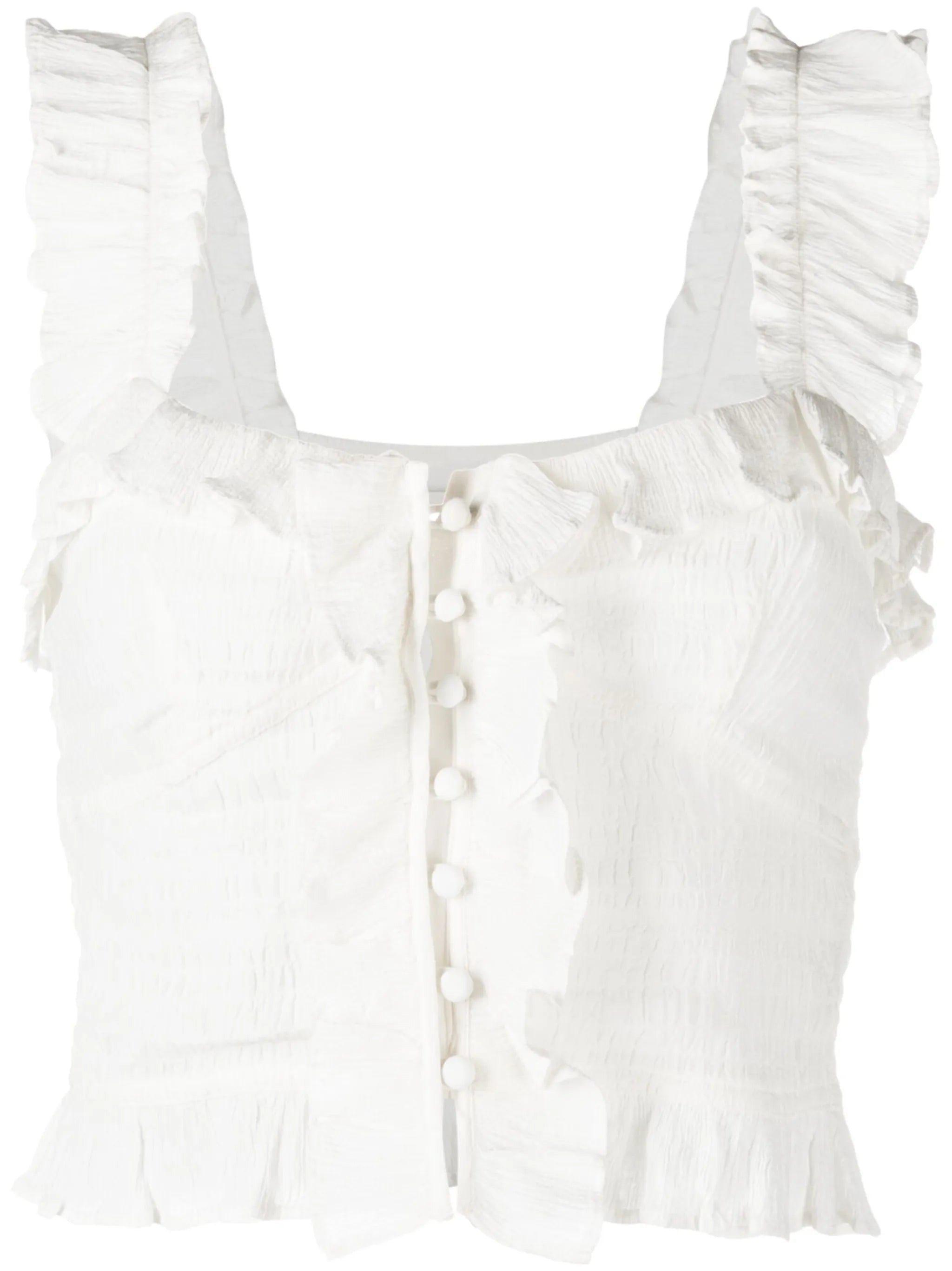 ruched-detailing silk-blend top