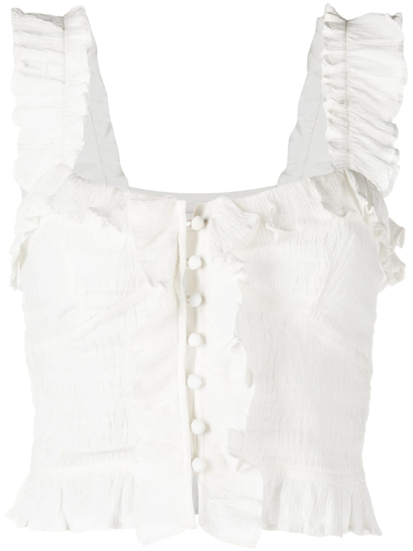 ruched-detailing silk-blend top