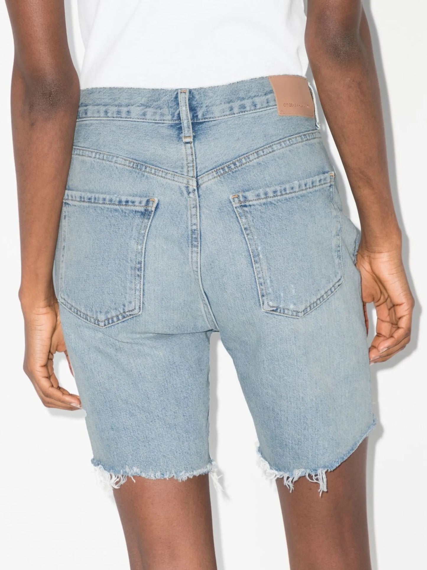 Camilla frayed-hem denim shorts