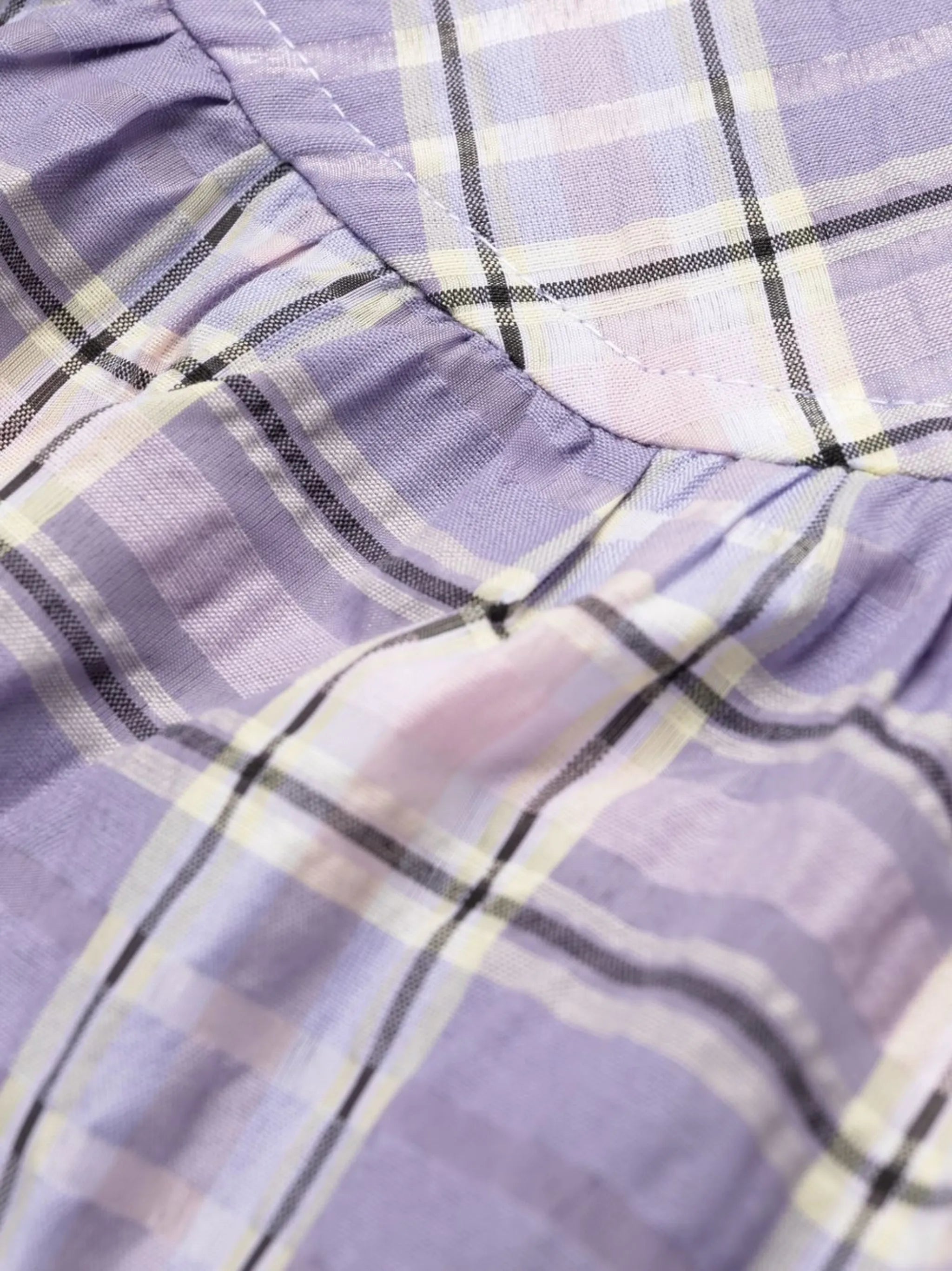check pattern flared midi dress