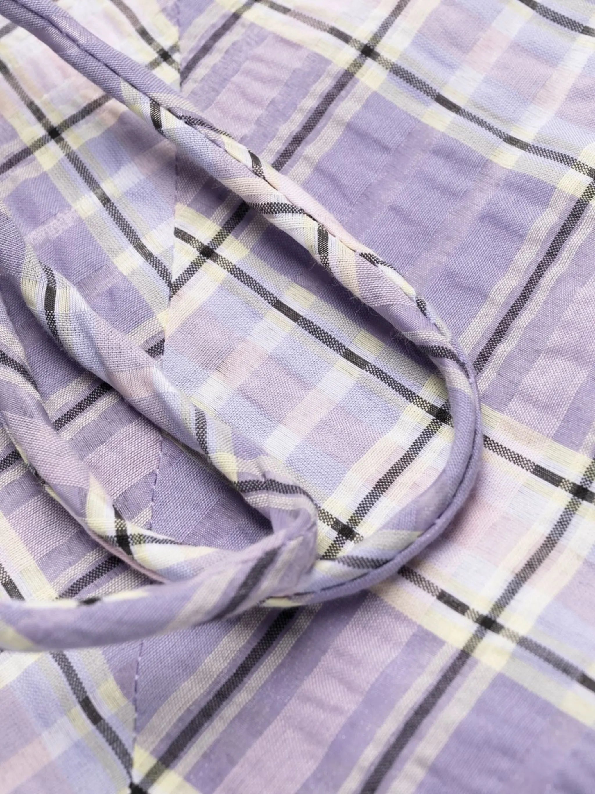check pattern flared midi dress