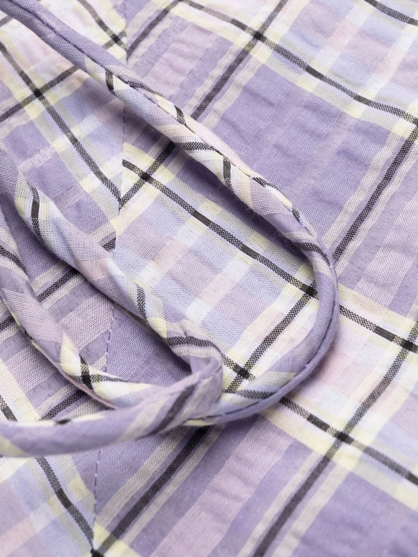 check pattern flared midi dress