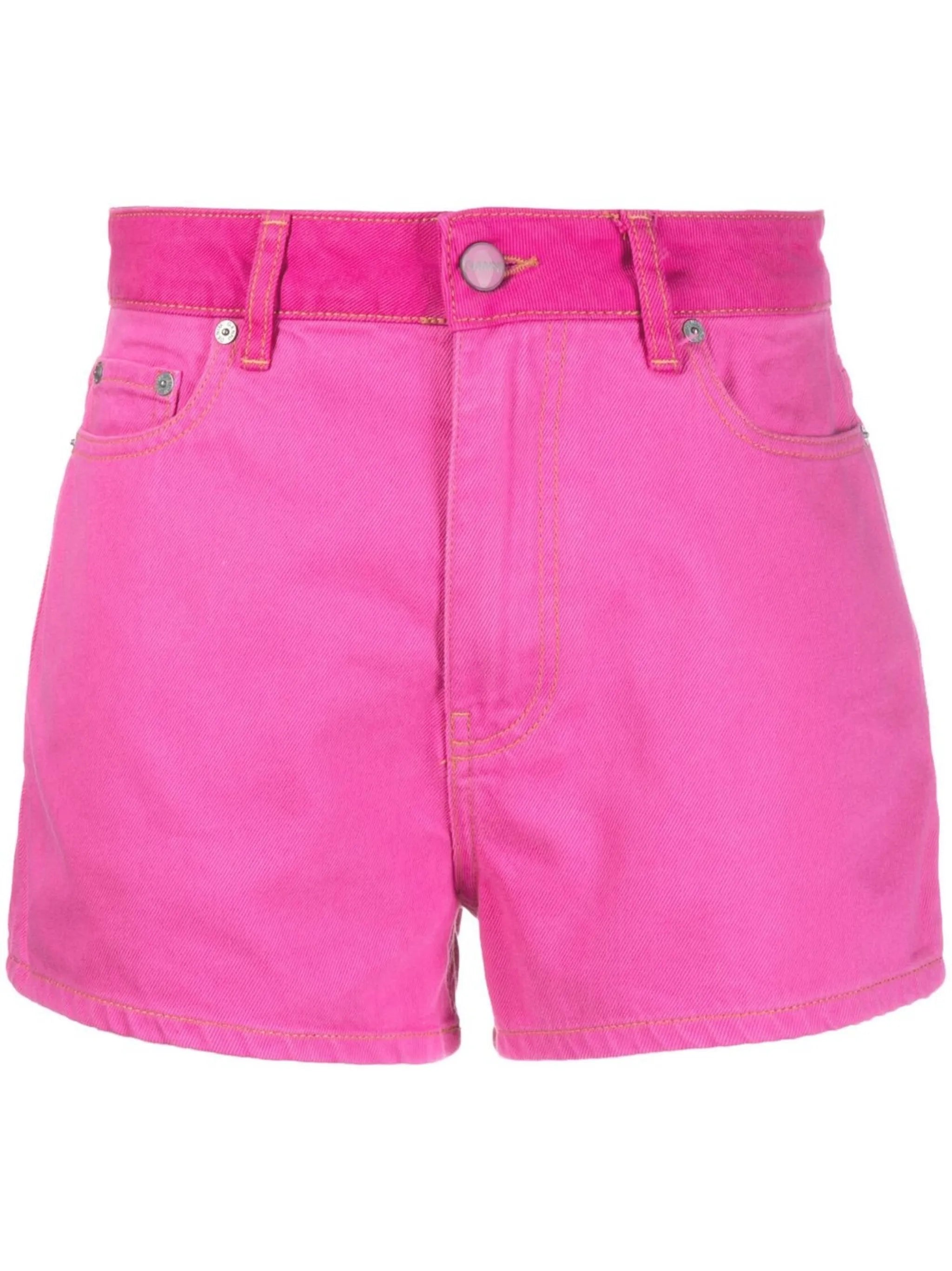 logo-patch denim shorts