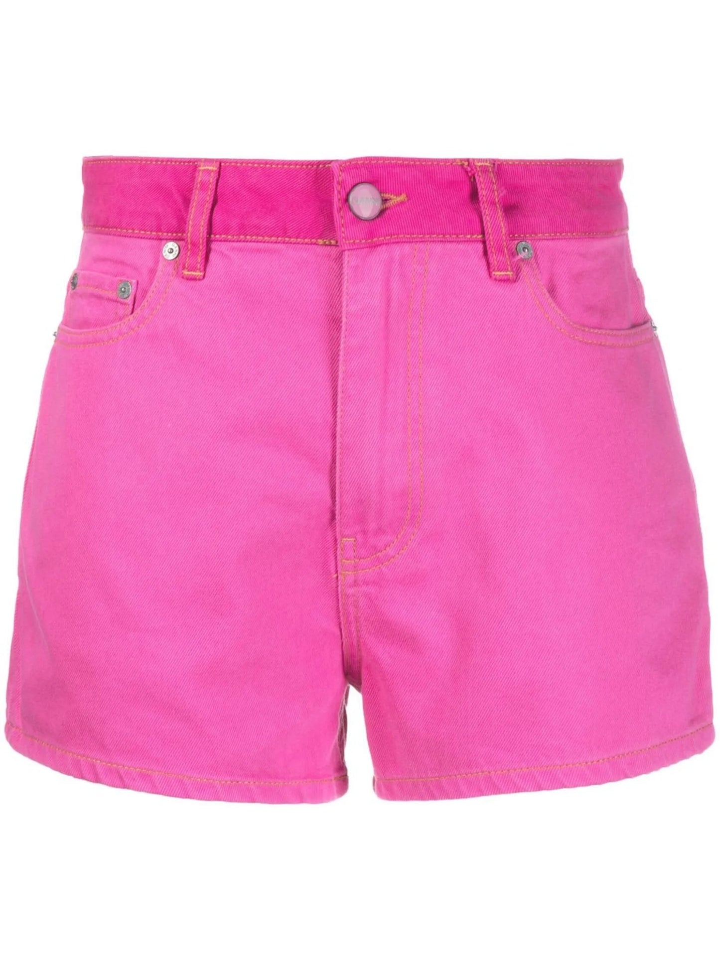 logo-patch denim shorts