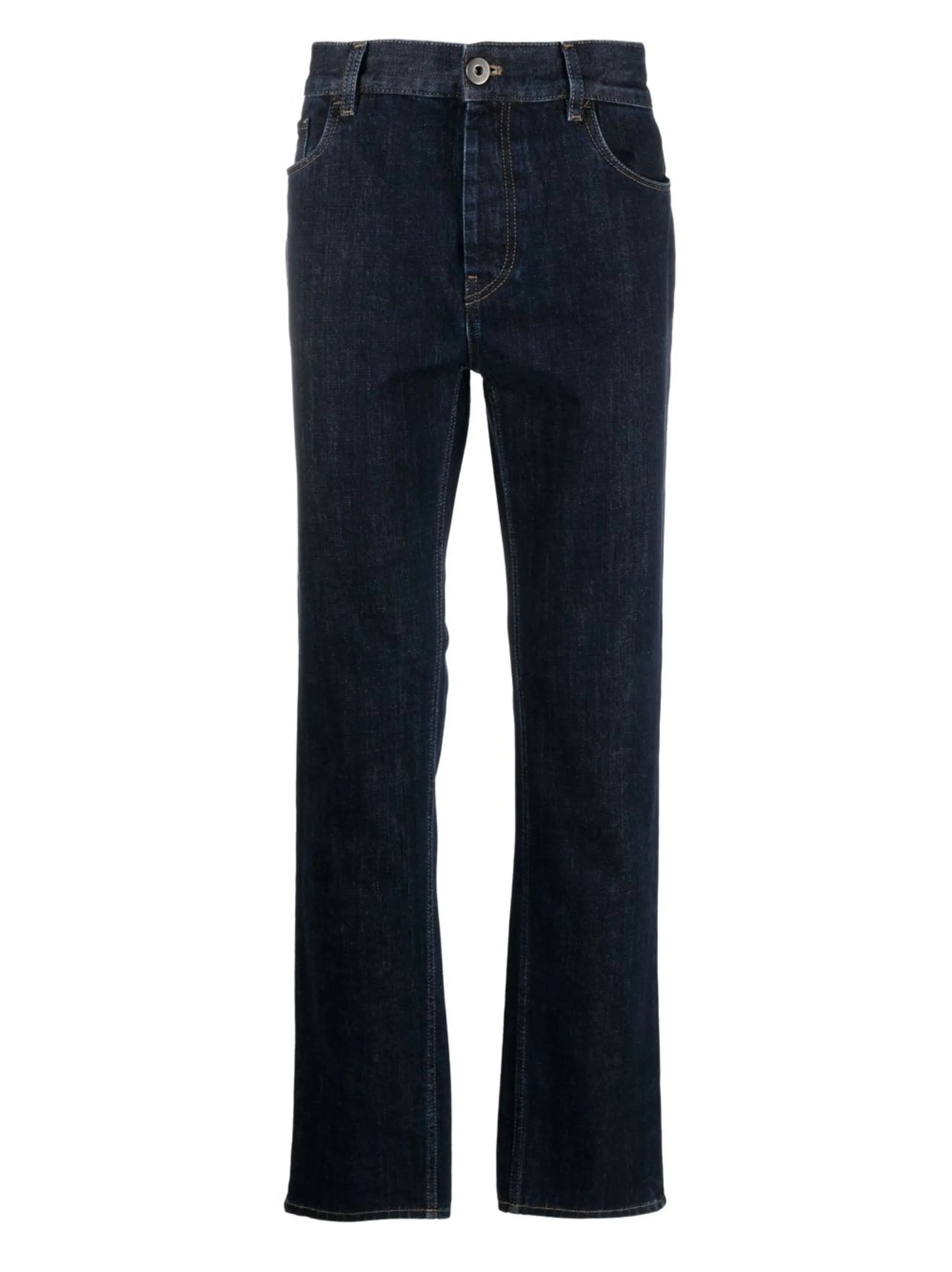 high-rise straight-leg jeans