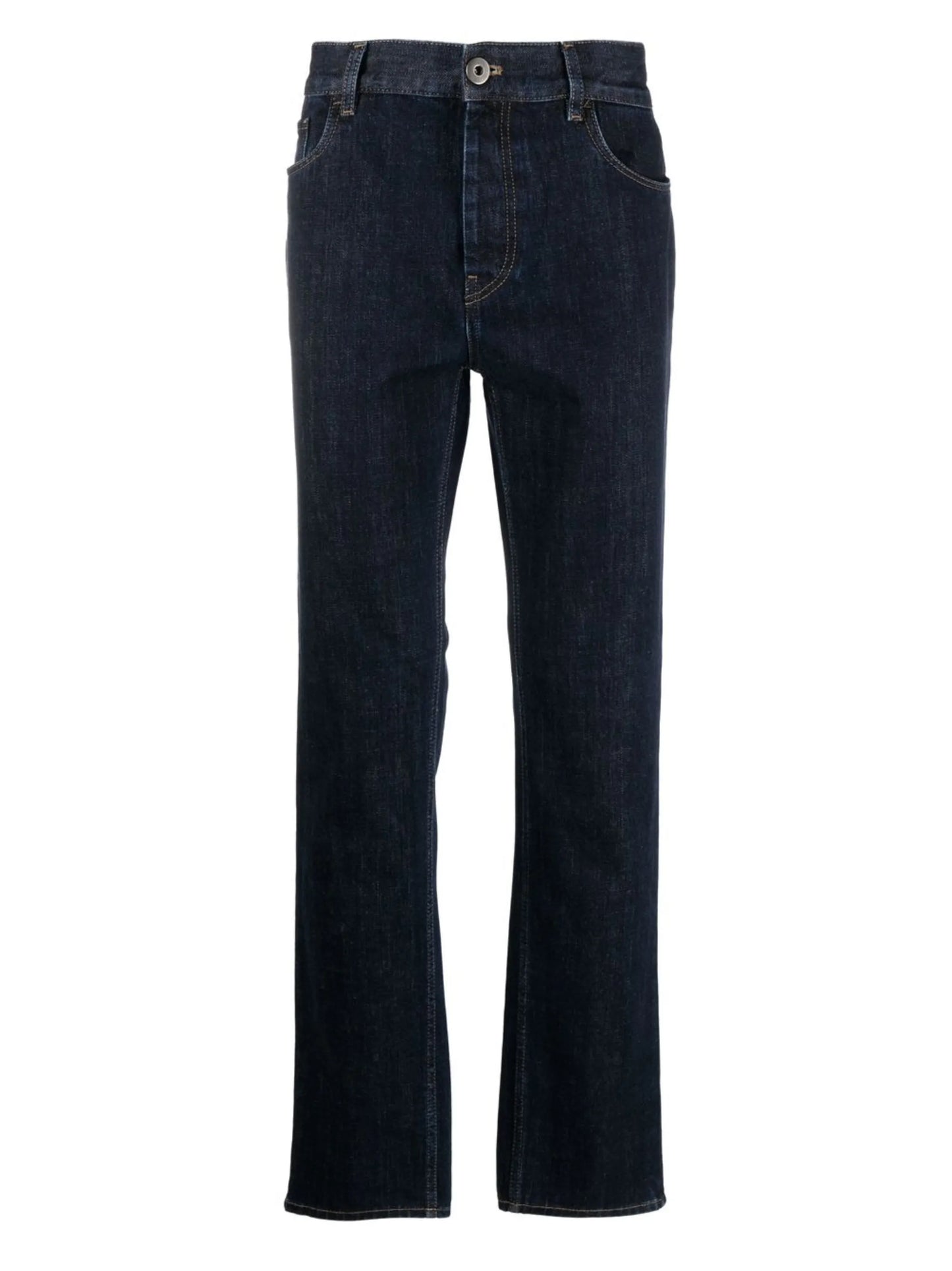 high-rise straight-leg jeans