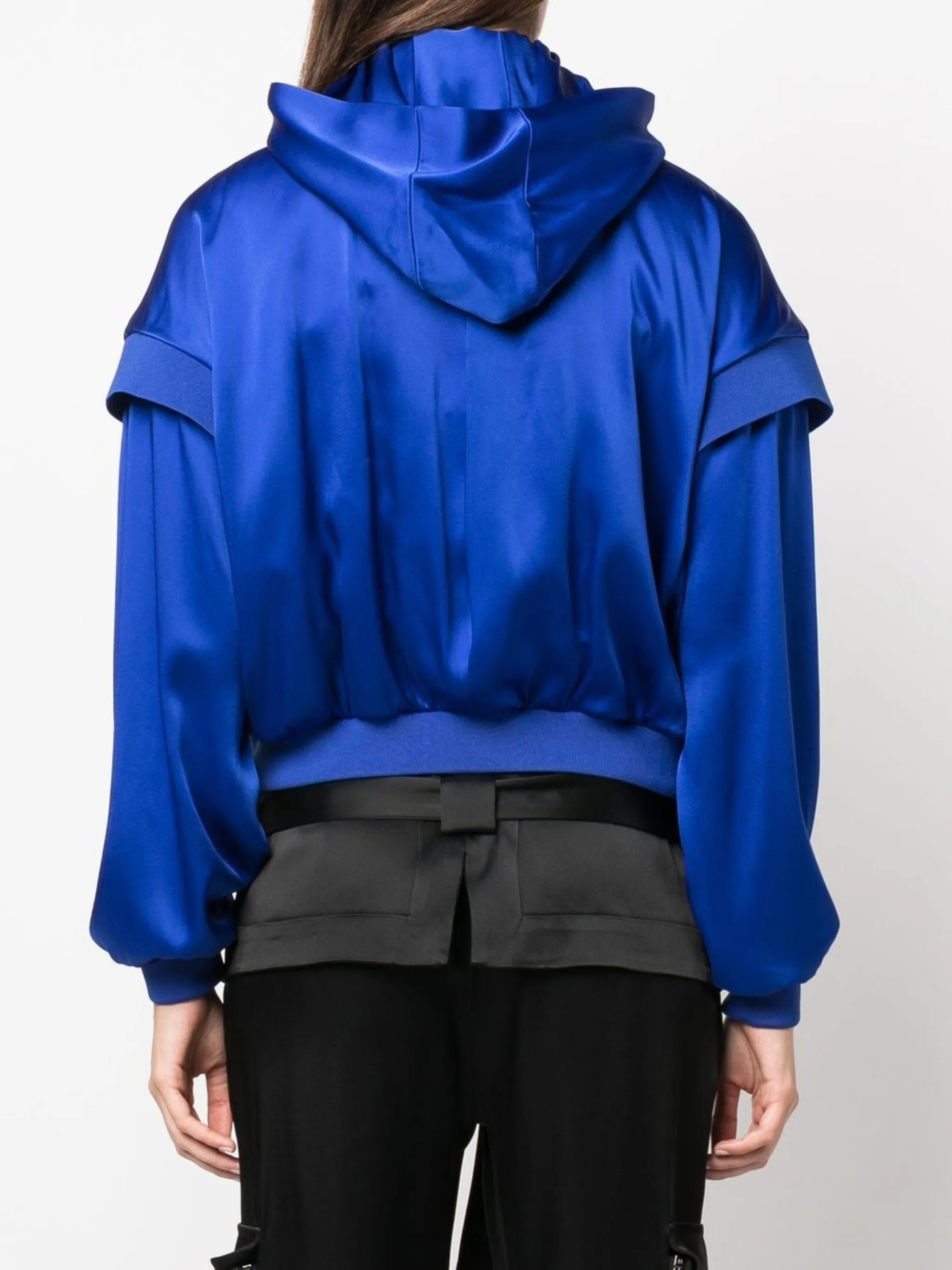 silk zip-up bomber jacket