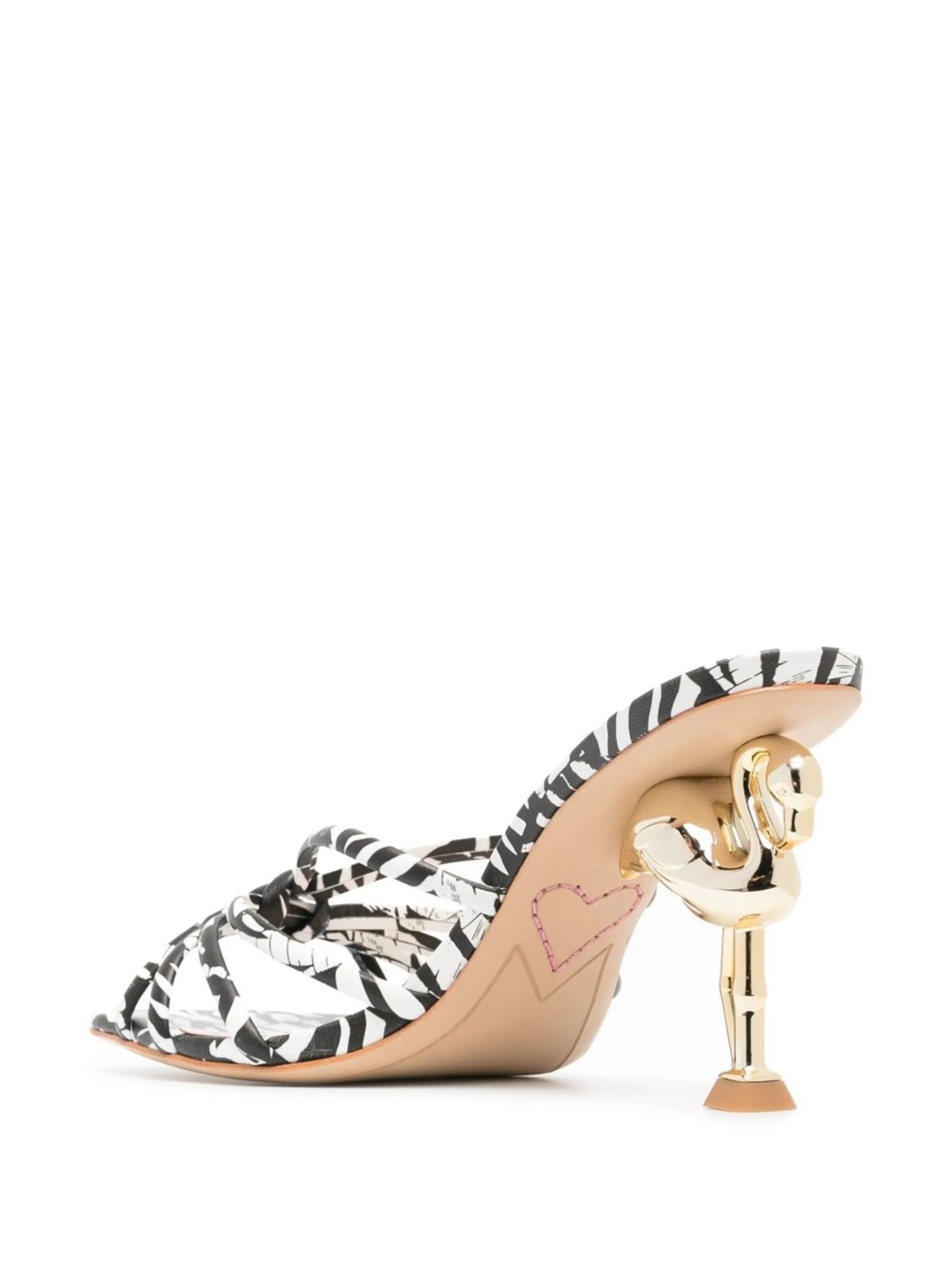 Flo Flamingo 85mm zebra-print sandals