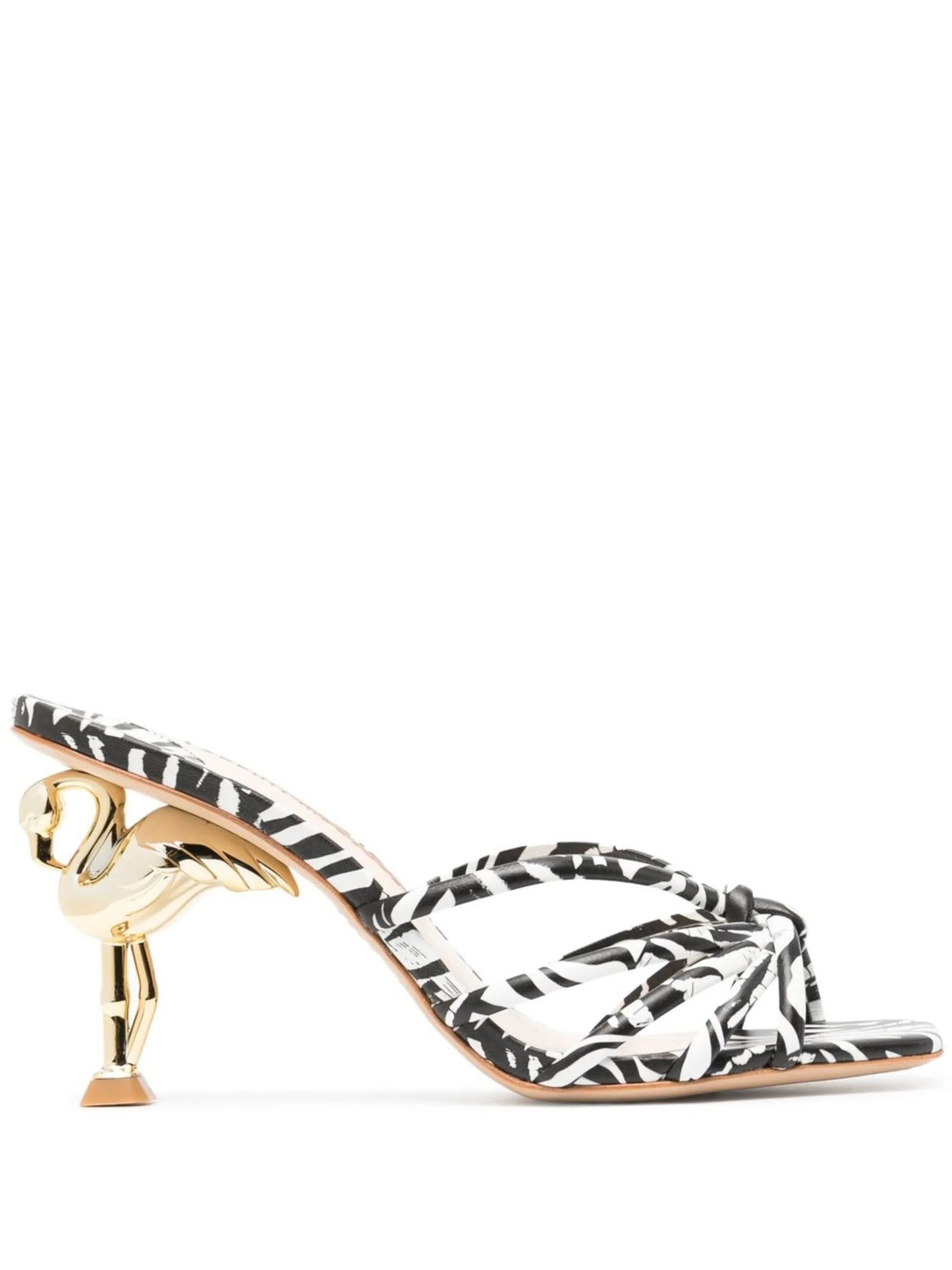 Flo Flamingo 85mm zebra-print sandals