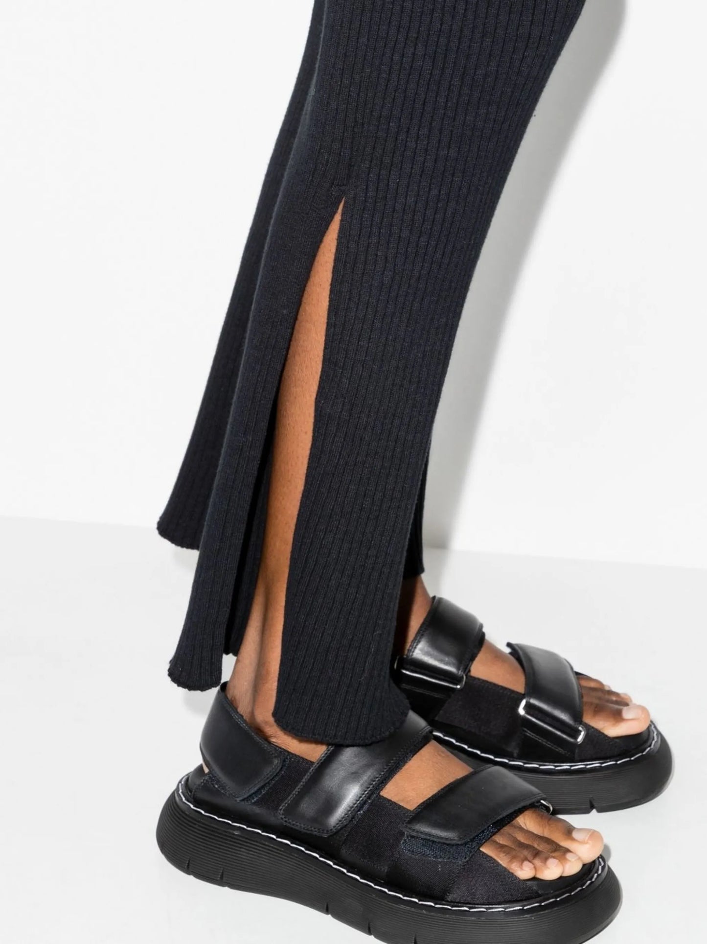 Enes side slit knitted trousers