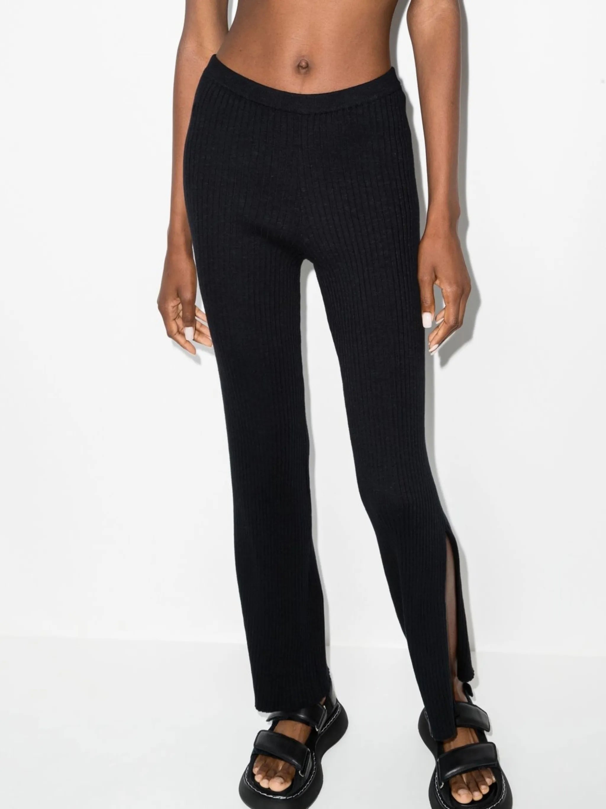 Enes side slit knitted trousers