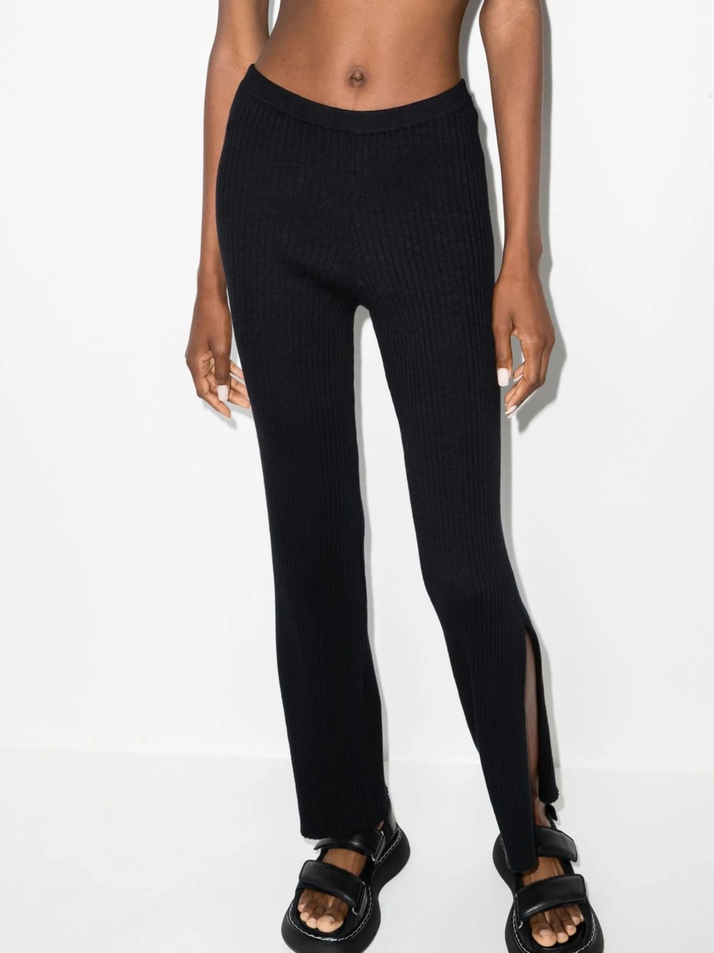Enes side slit knitted trousers
