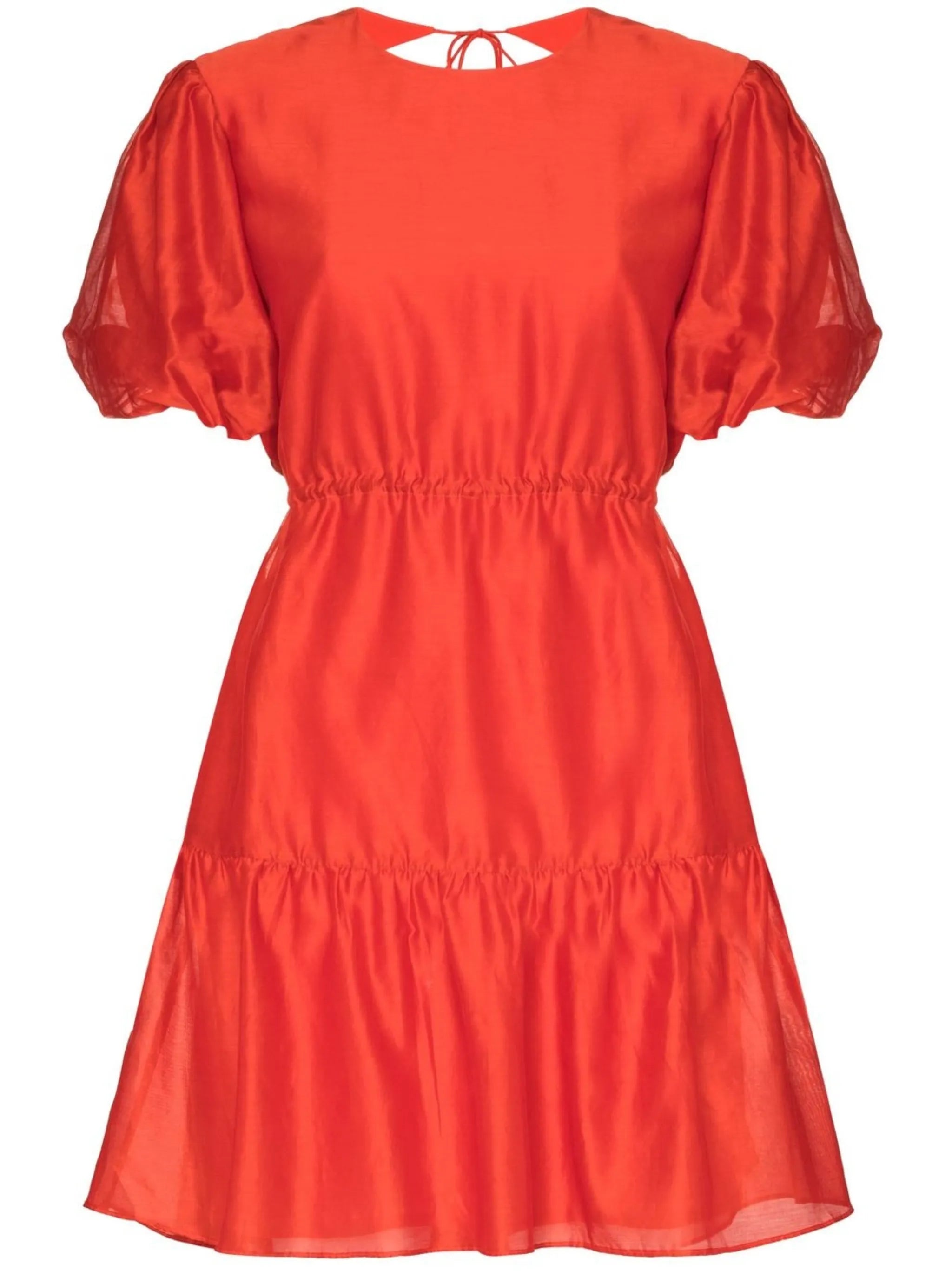 gathered-detail short-sleeve dress