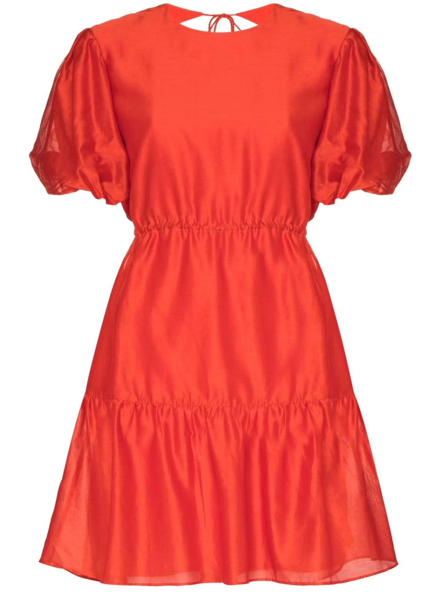 gathered-detail short-sleeve dress