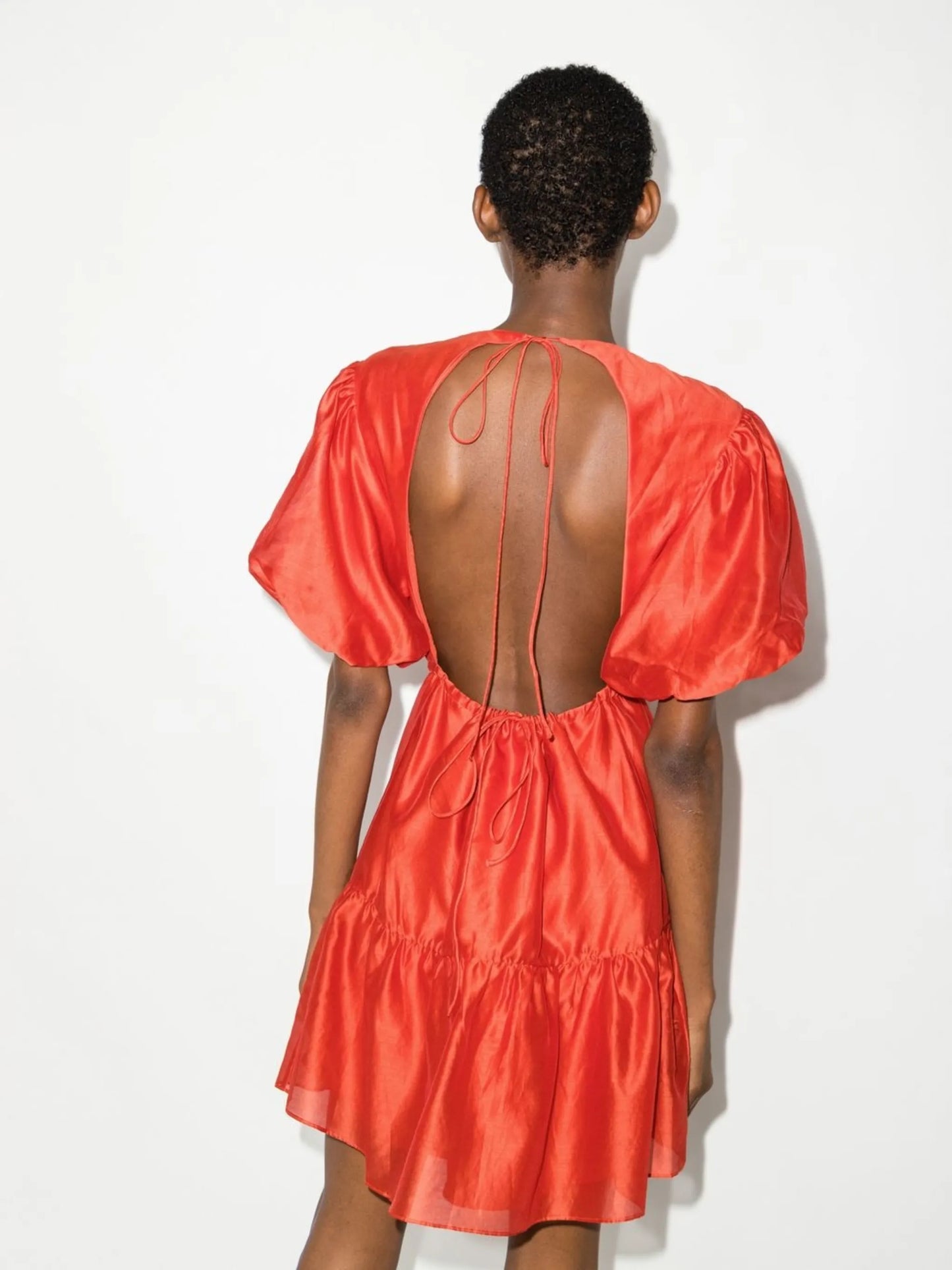 gathered-detail short-sleeve dress