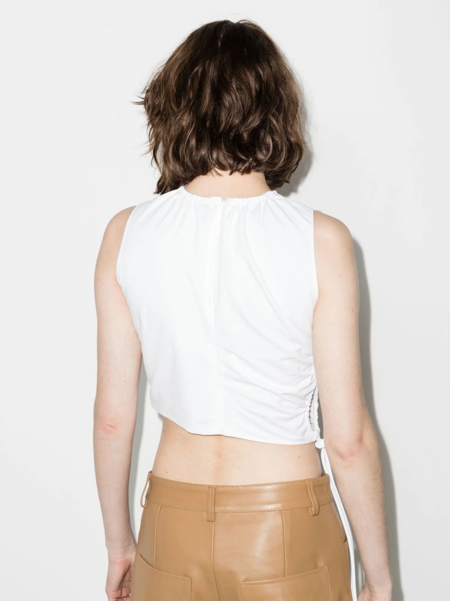 gathered-detail sleeveless top