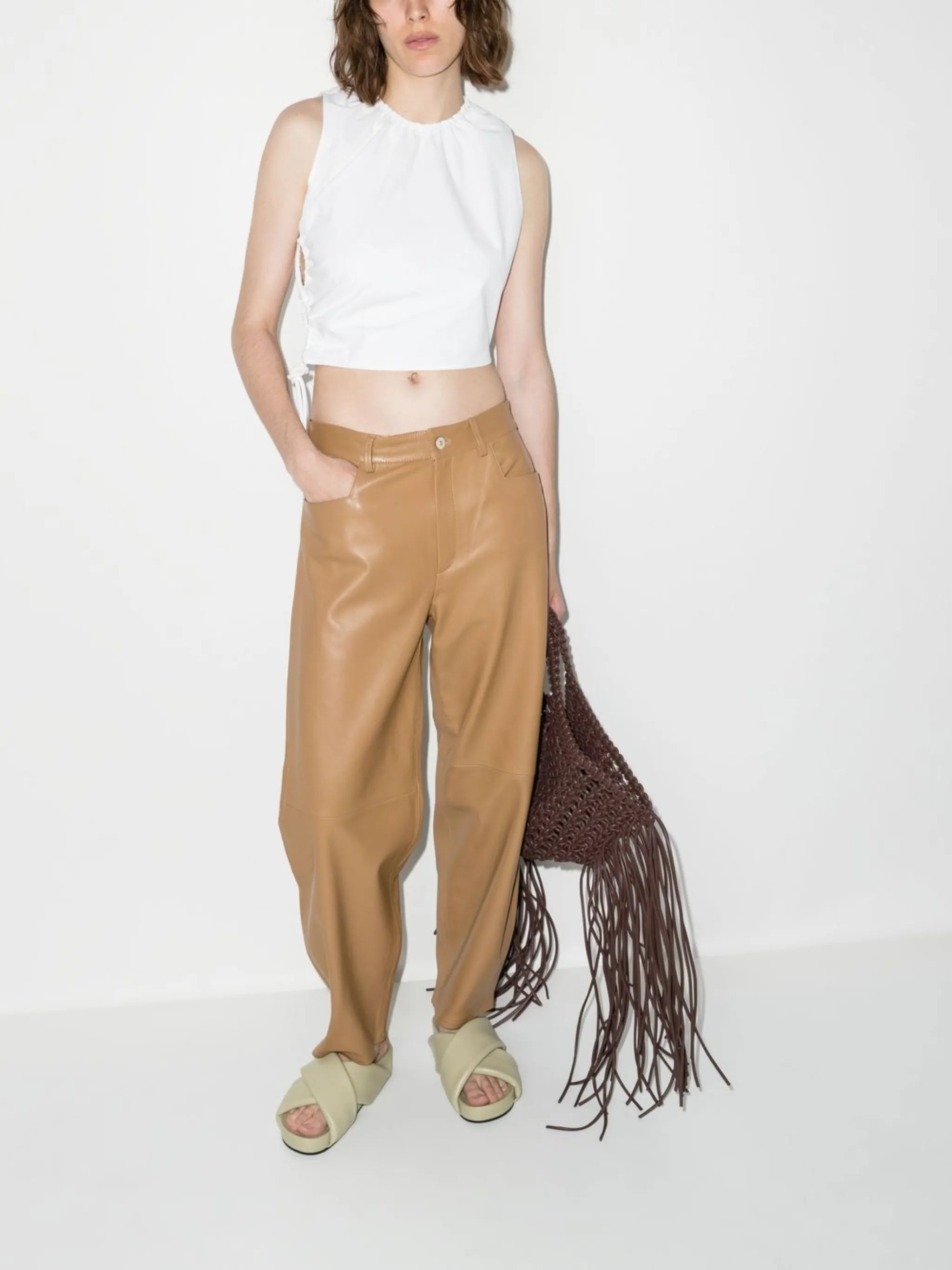 gathered-detail sleeveless top
