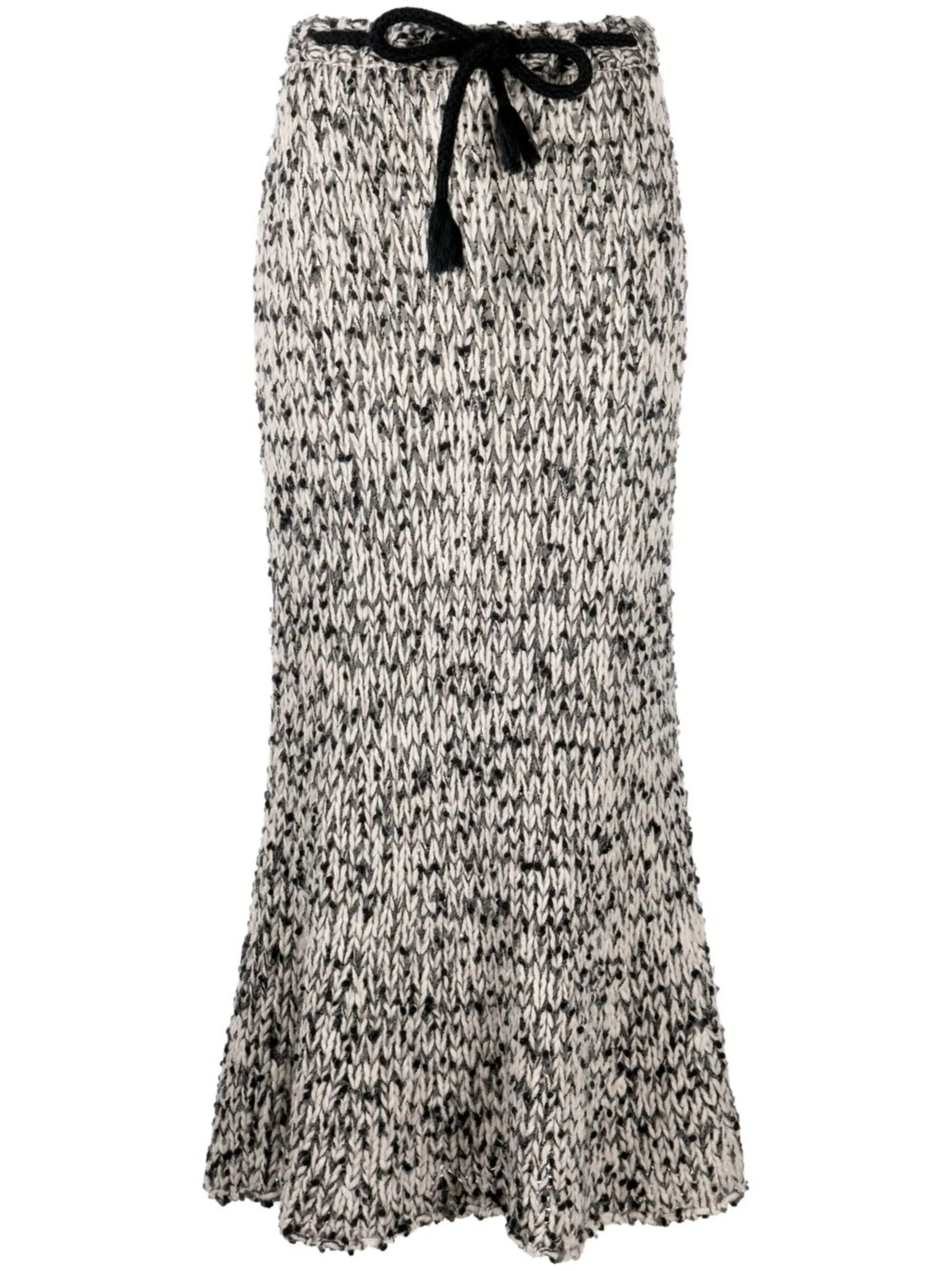 boucle knit midi skirt