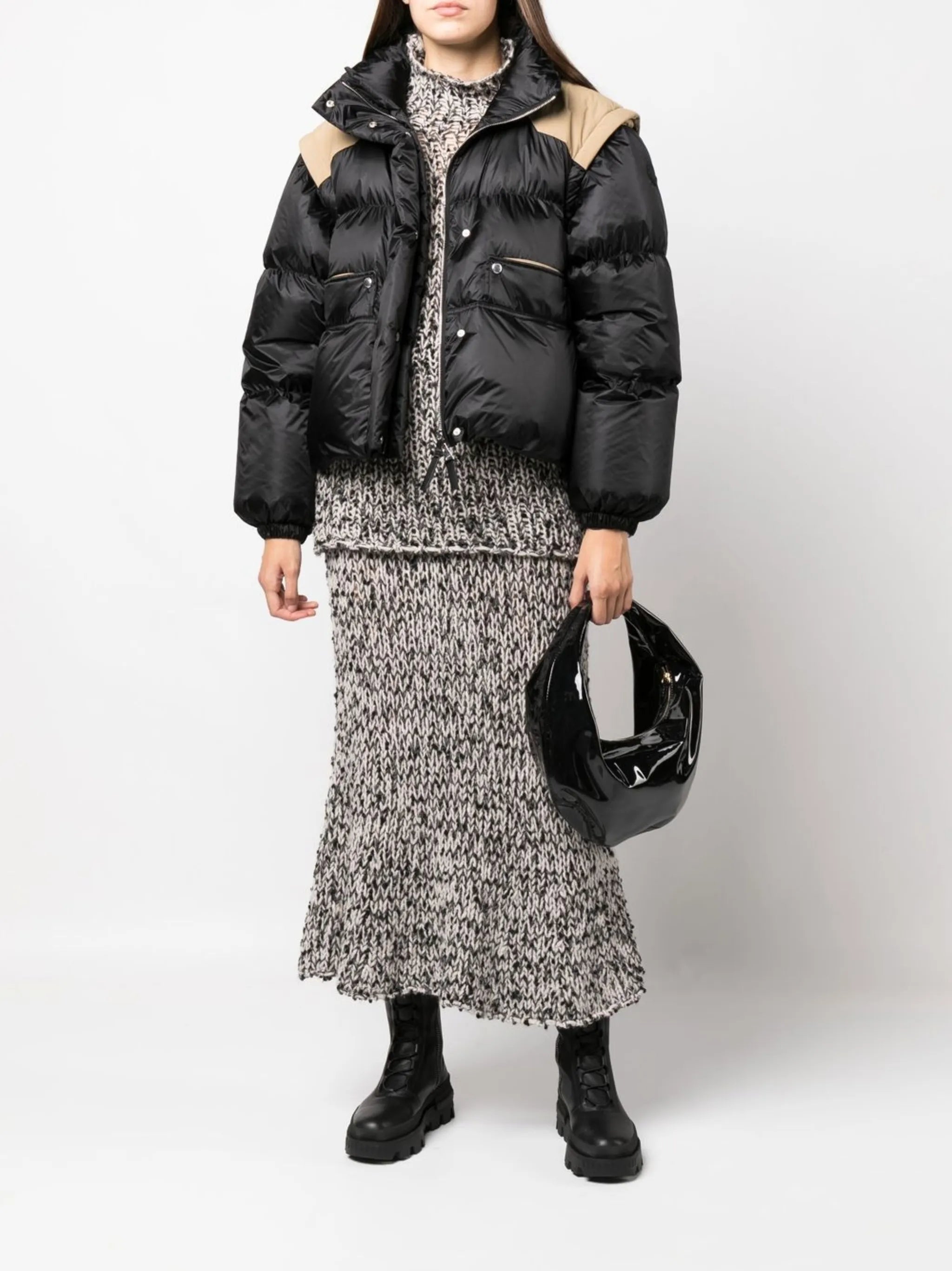 boucle knit midi skirt