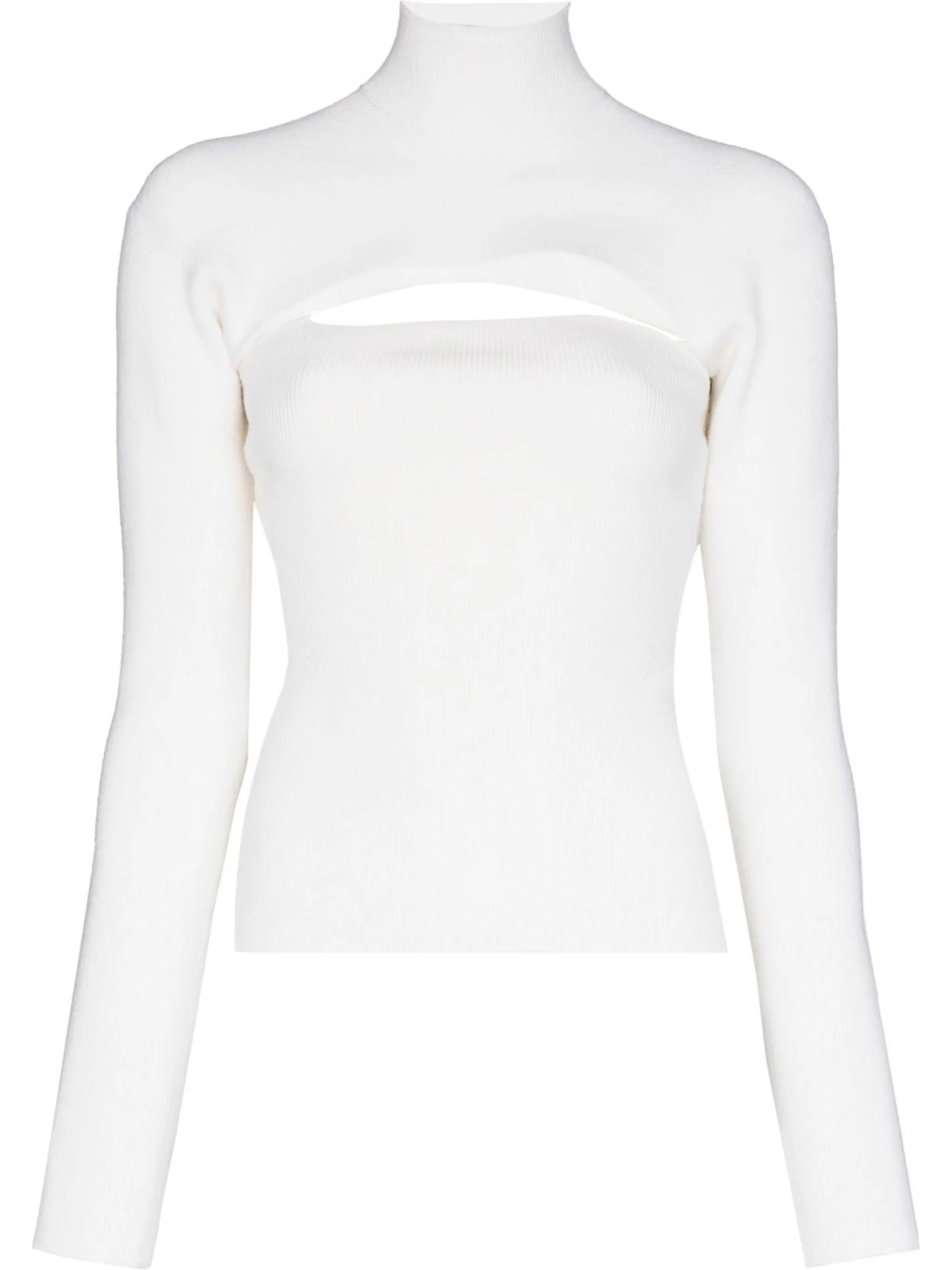 cut-out virgin wool-blend jumper
