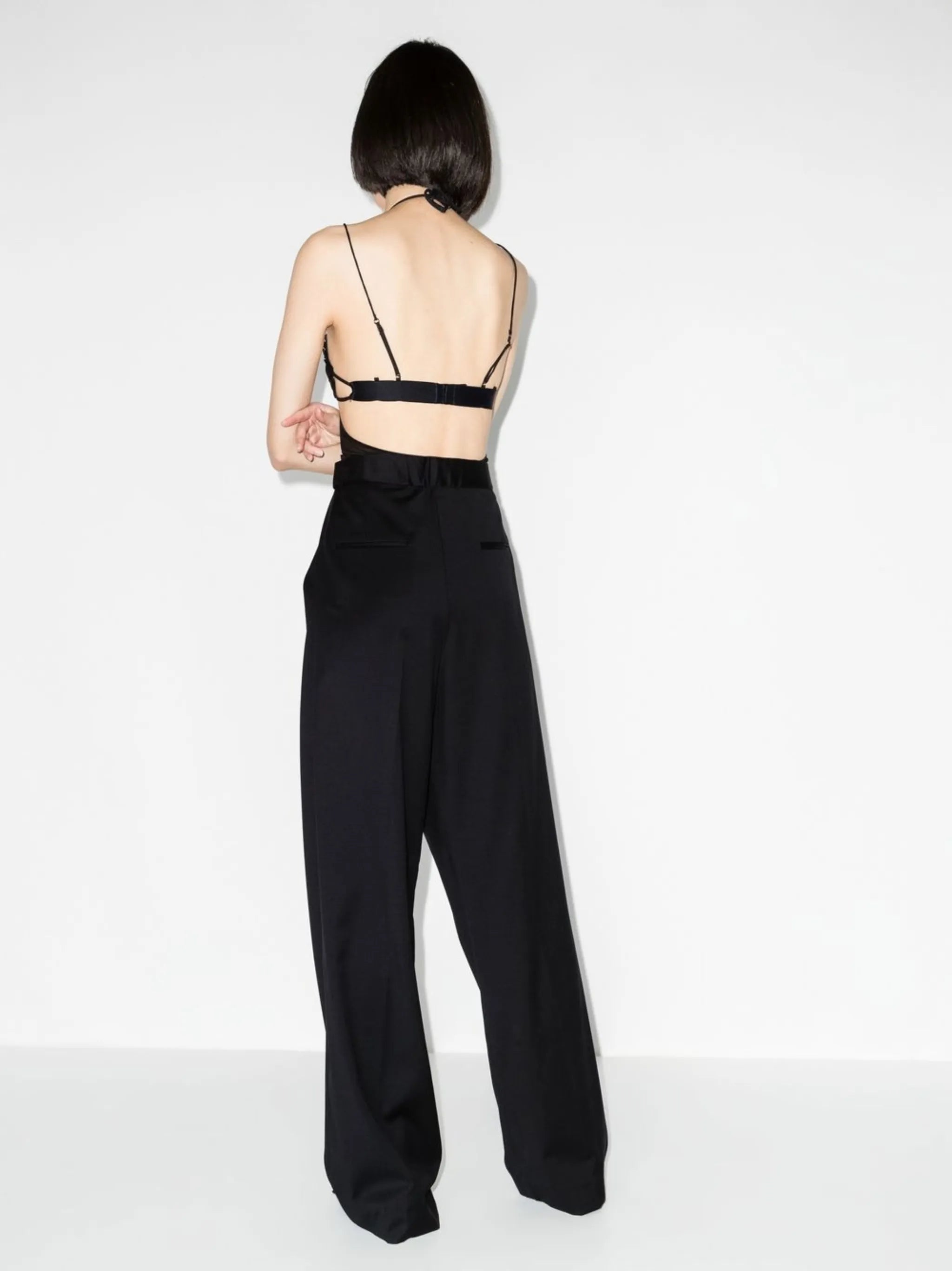 pleat-detail wide-leg trousers