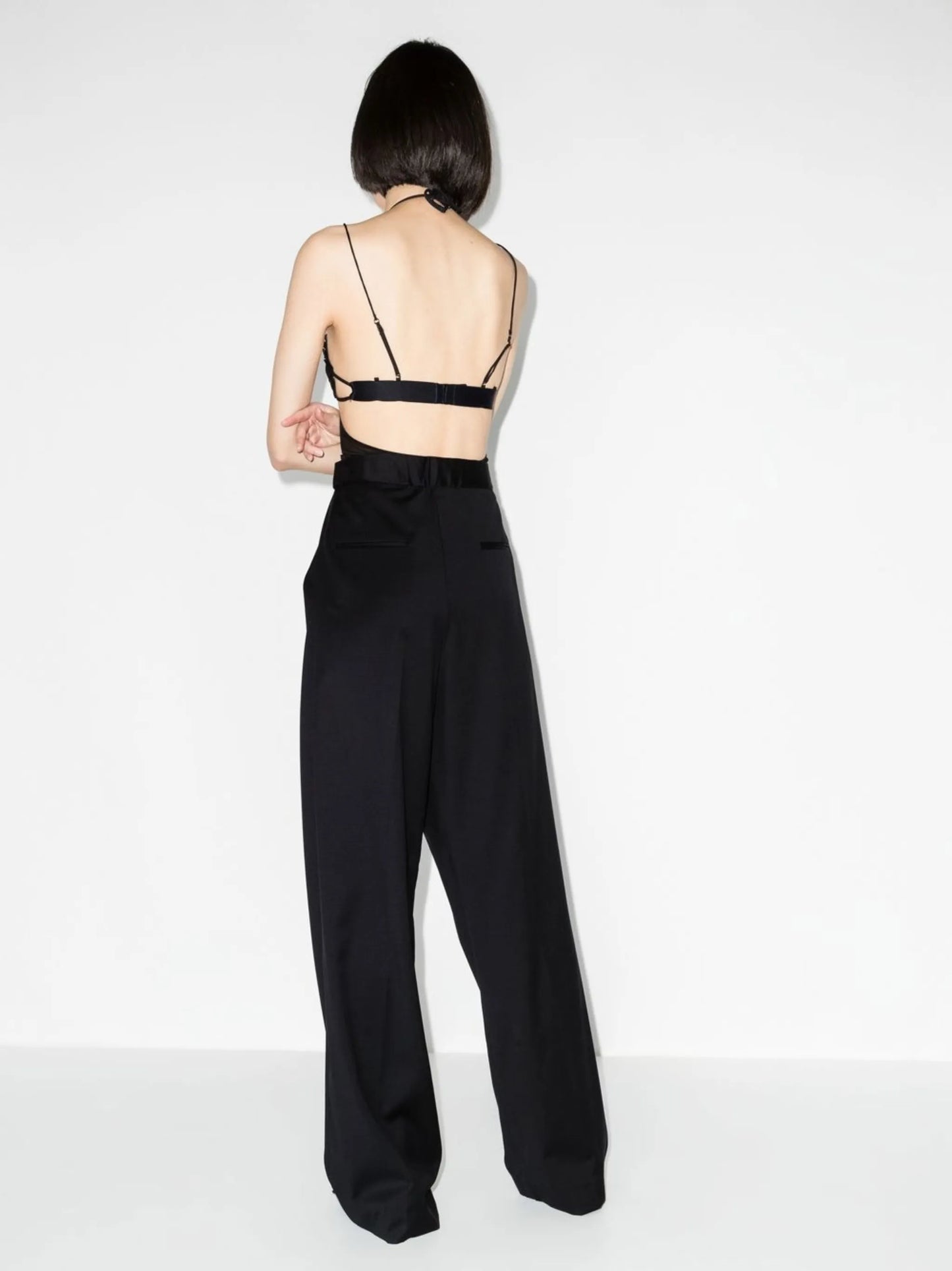 pleat-detail wide-leg trousers
