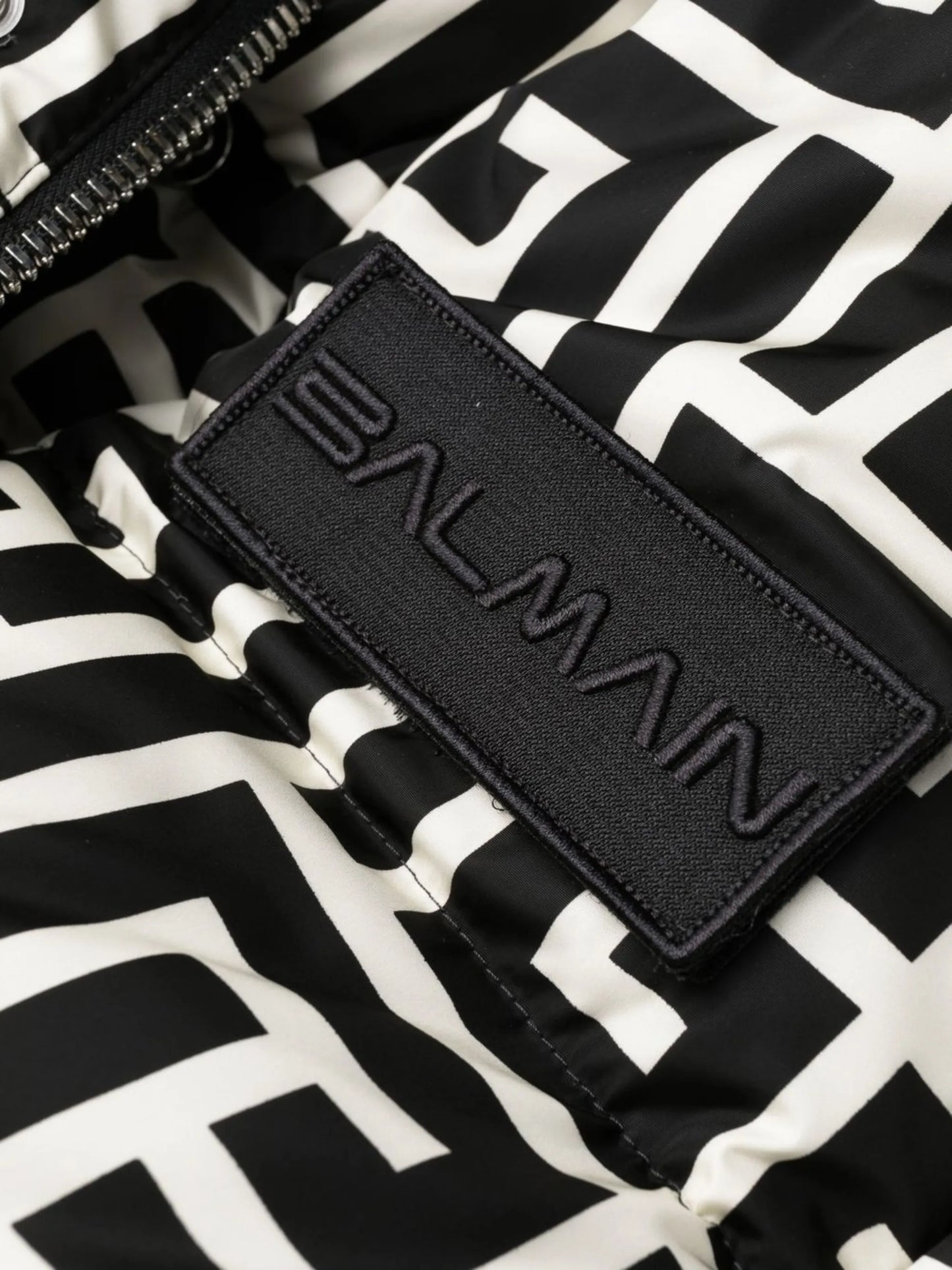 monogram-pattern padded coat